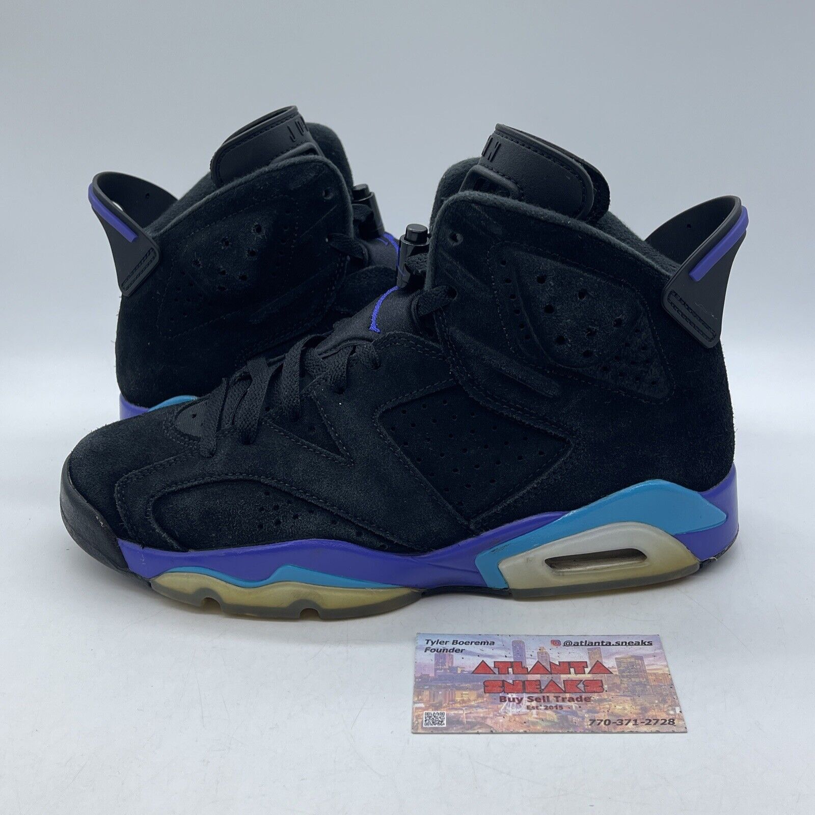 Size 8 - Air Jordan 6 Retro Aqua Black Suede Blue Purple Leather (CT8529-004)