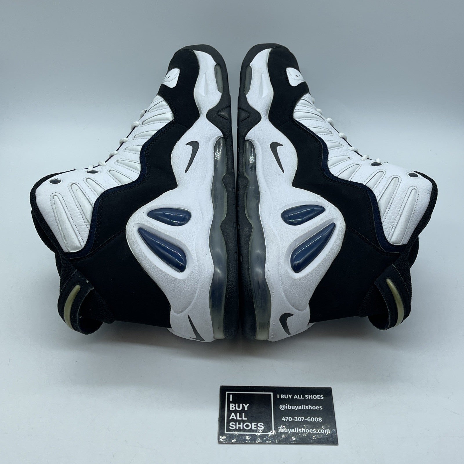 Size 13 - Nike Air Max Uptempo 97 White Black Suede Leather (399207-100)
