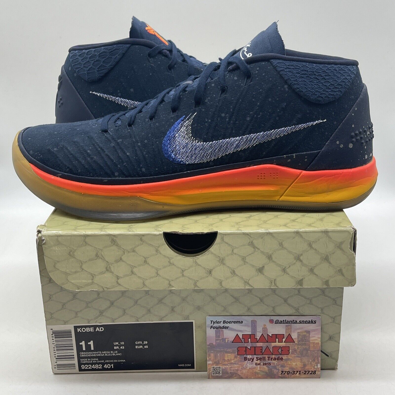 Size 11 - Nike Kobe A.D. Mid Rise Blue Orange Yellow (922482-401)