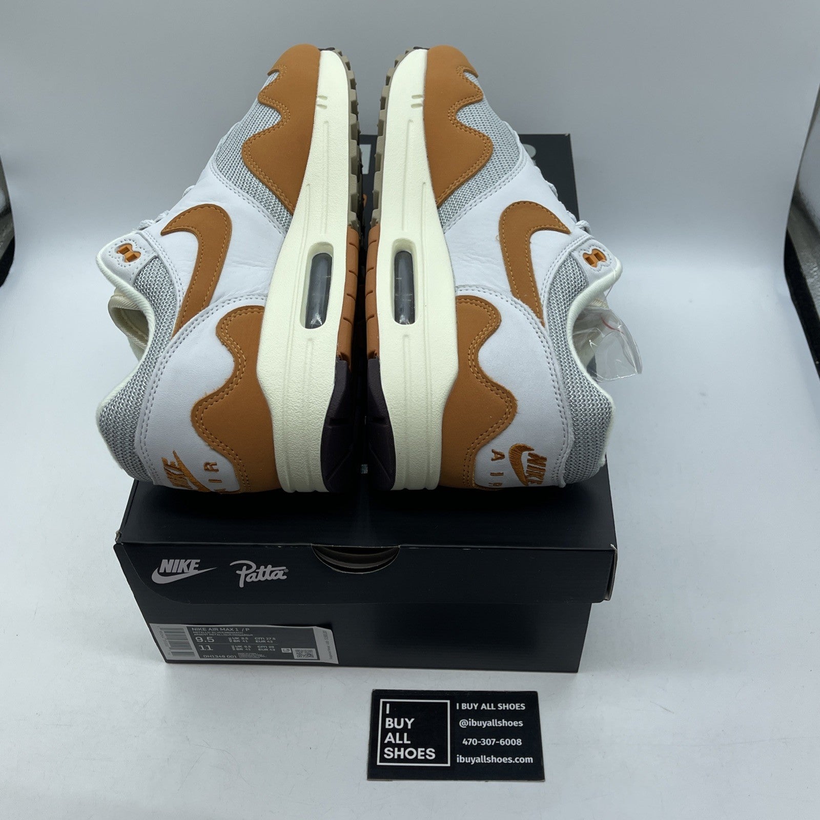 Size 9.5 - Nike Air Max 1 Patta Waves Monarch Brown Grey Suede (DH1348-001)
