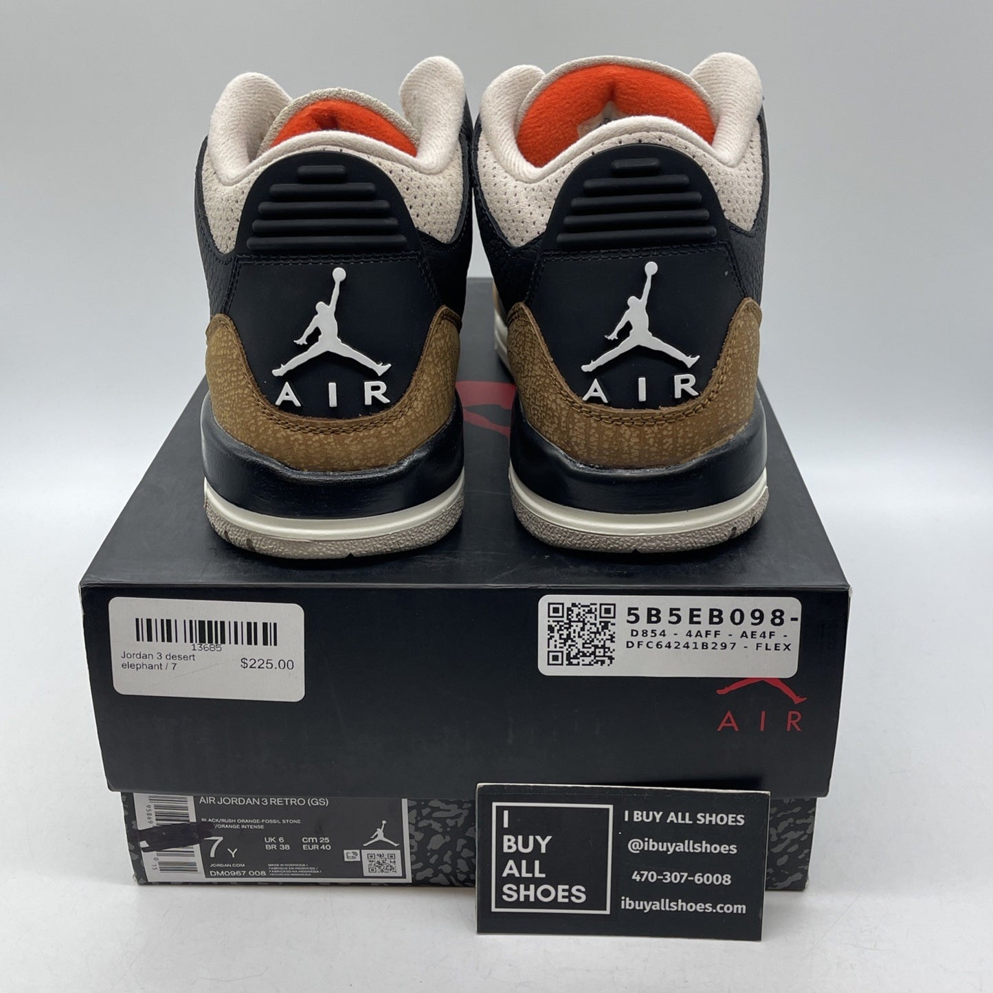 Size 7Y - Jordan 3 Retro Mid Desert Elephant Black Brown Suede (DM0967-008)