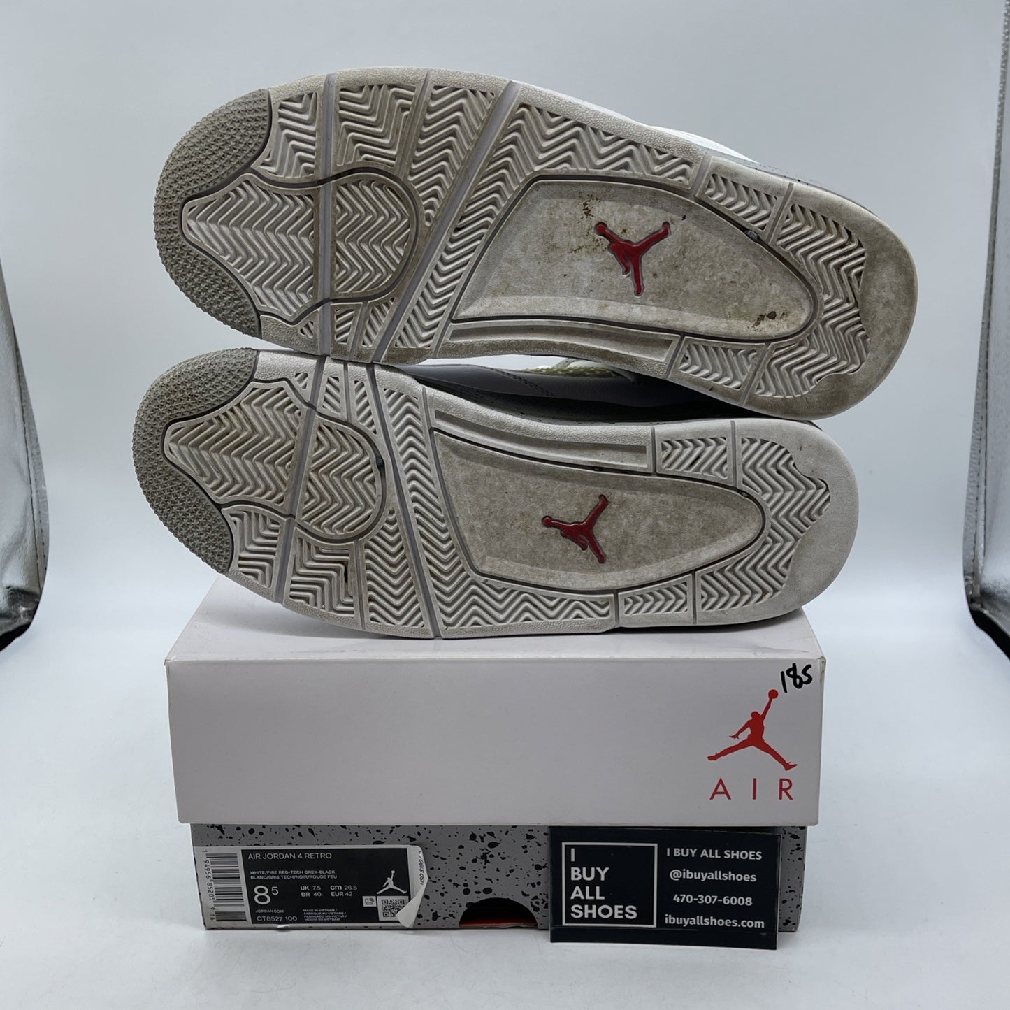 Size 8.5 - Jordan 4 Retro Mid White Oreo Grey Leather (CT8527-100)
