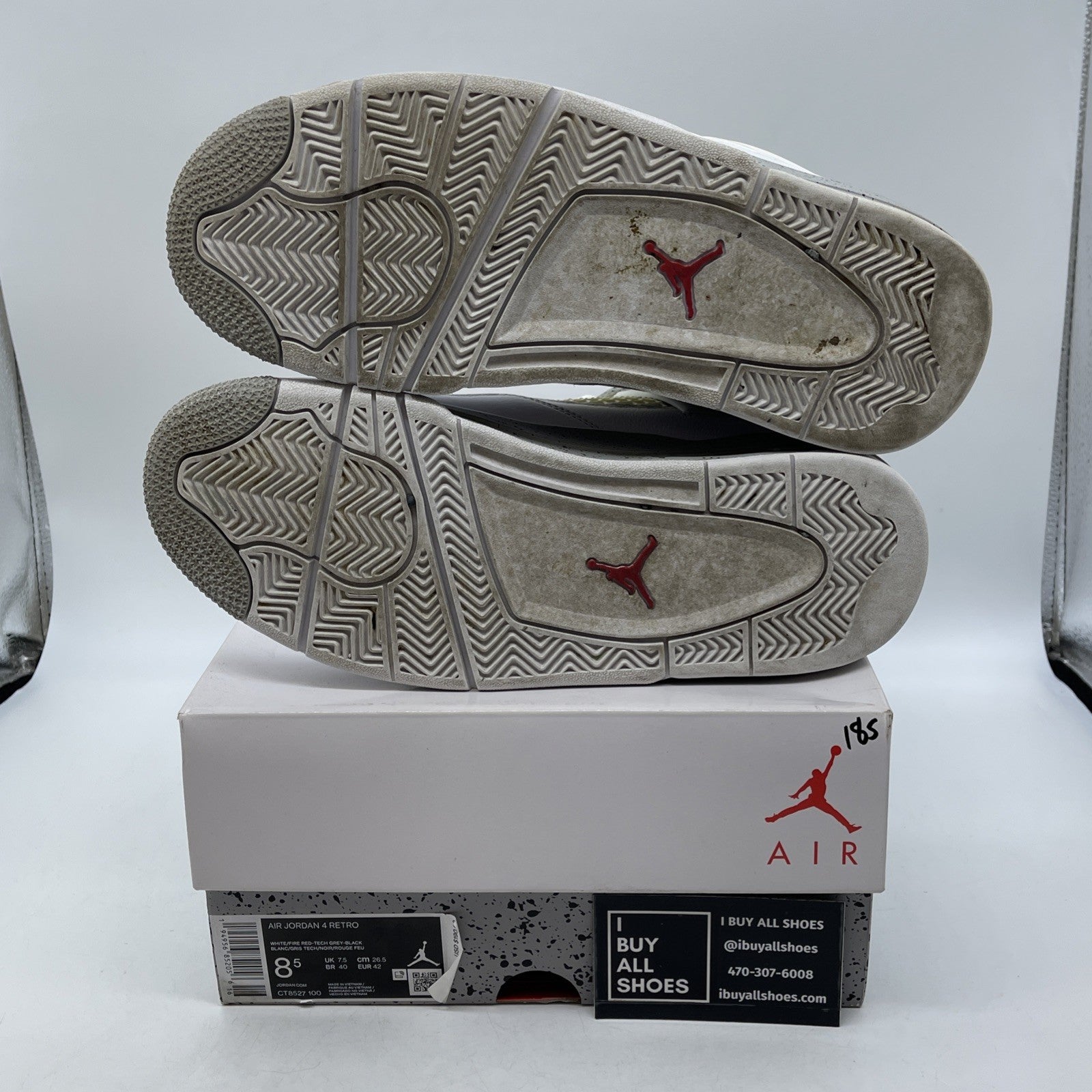 Size 8.5 - Jordan 4 Retro Mid White Oreo Grey Leather (CT8527-100)