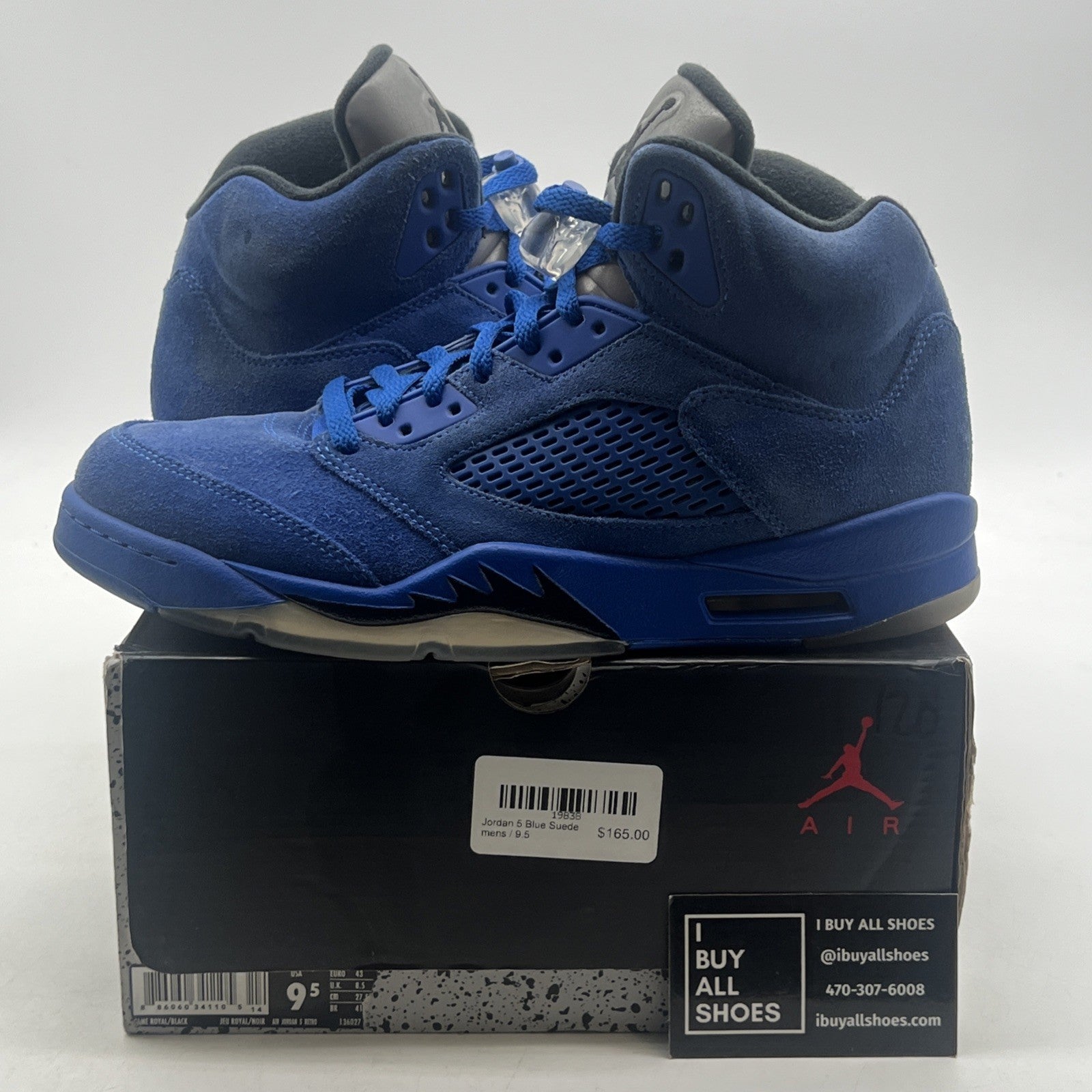 Size 9.5 - Air Jordan 5 Retro Blue Suede (136027-401)