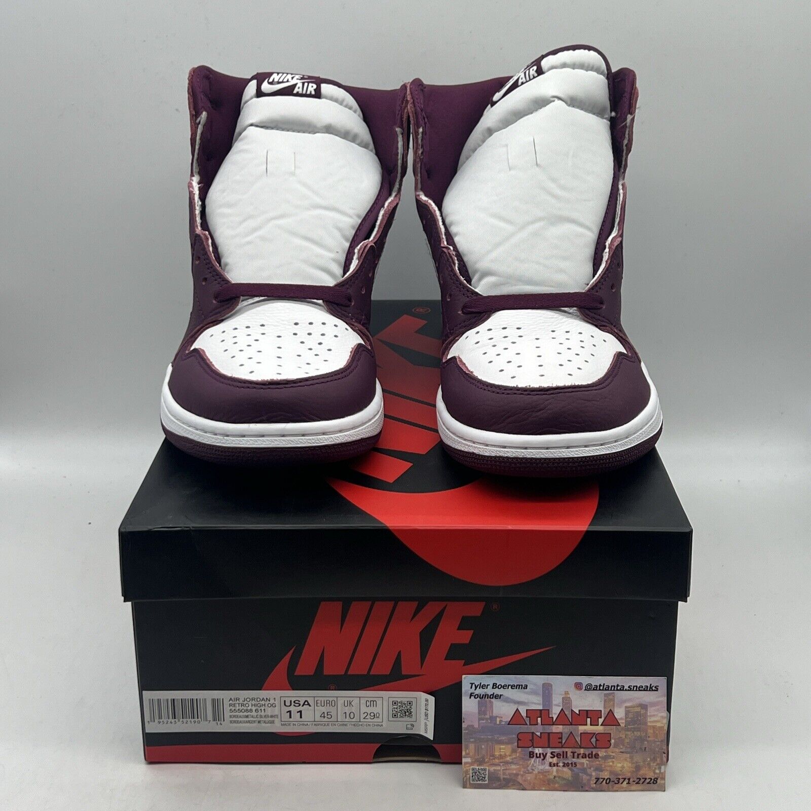 Size 11 - Jordan 1 Retro High OG Bordeaux Brand New Og All