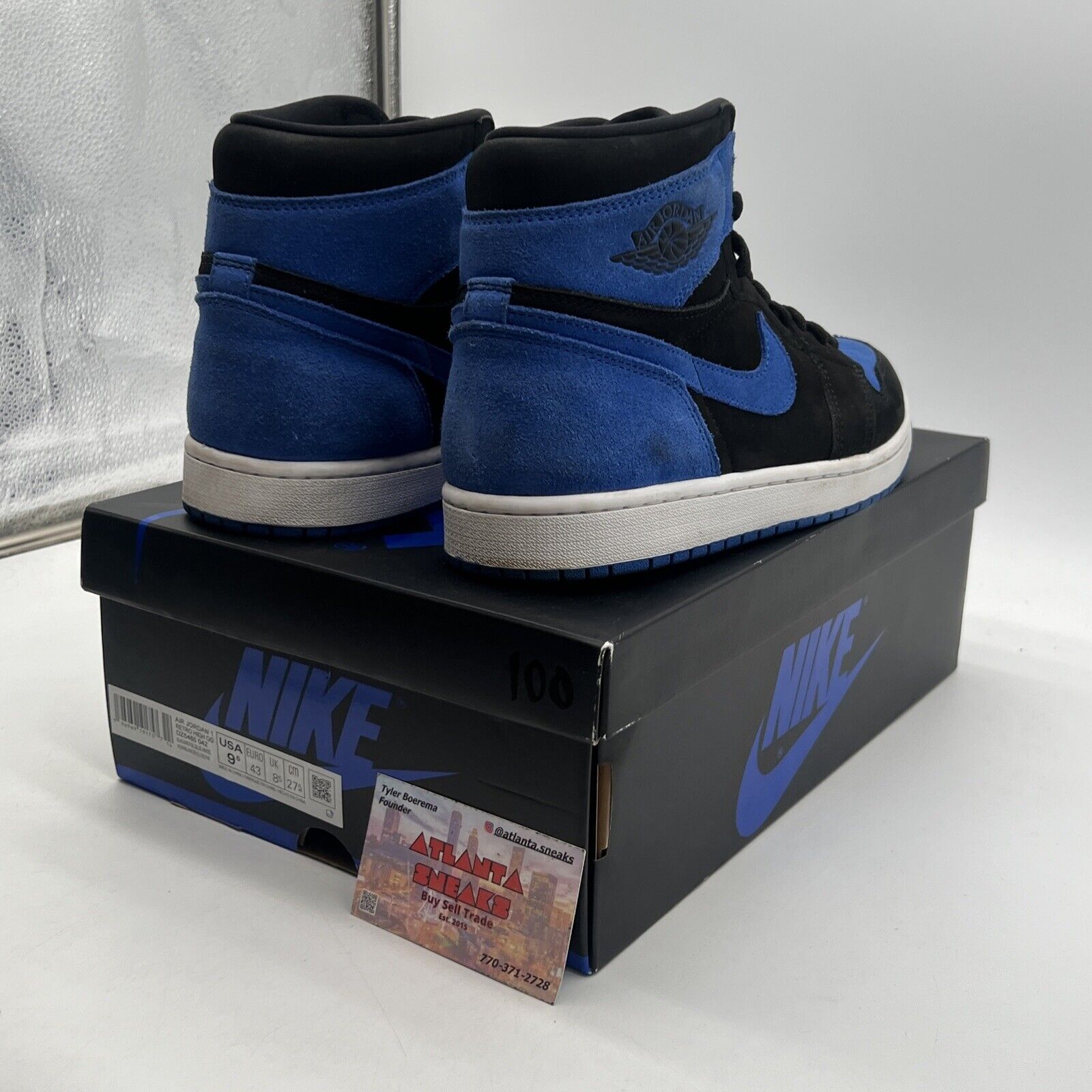 Size 9.5 - Jordan 1 Retro OG High Royal Reimagined Black White Blue (DZ5485-042)