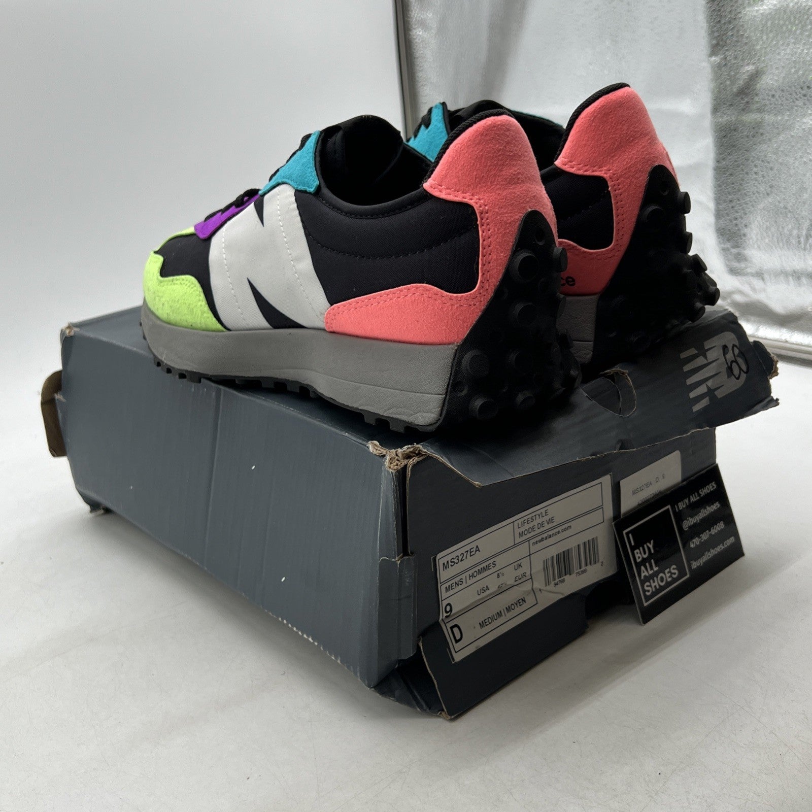 Size 9 - New Balance 327 Black Multi-Color (MS327EA)