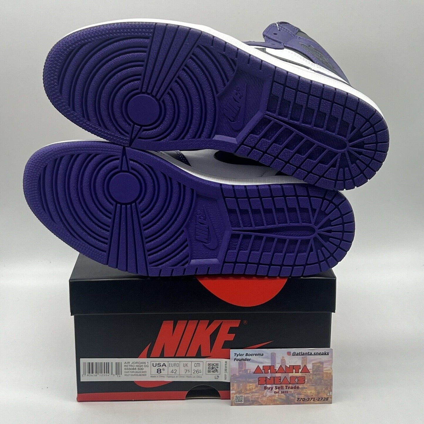 Size 8.5 - Jordan 1 Retro OG High Court Purple 2.0 Brand New Og All Leather DS