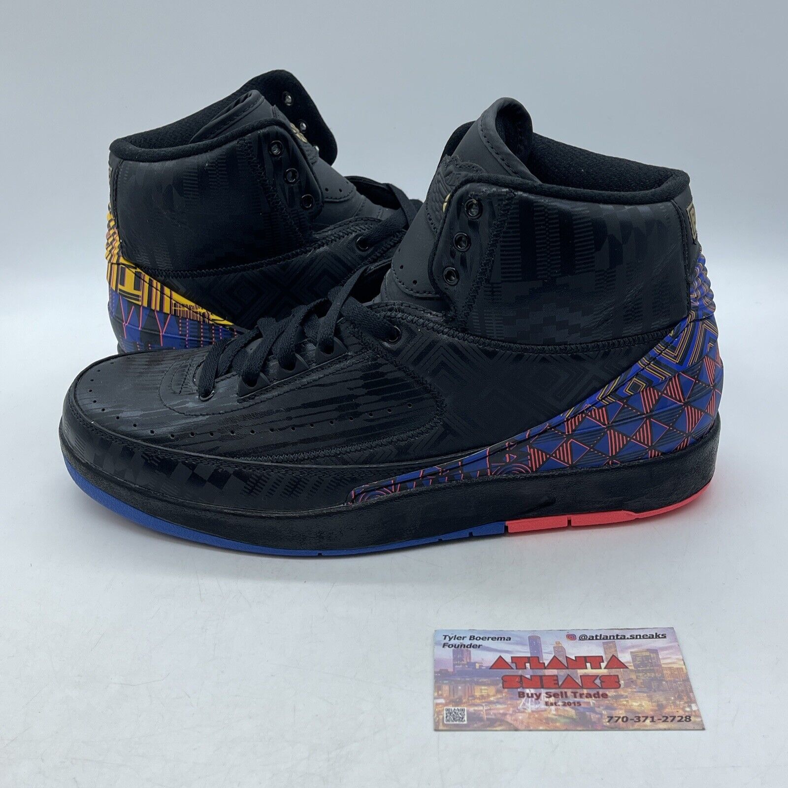 Size 9 - Air Jordan 2 Retro 2019 Black History Month Black Blue (BQ8618-007)