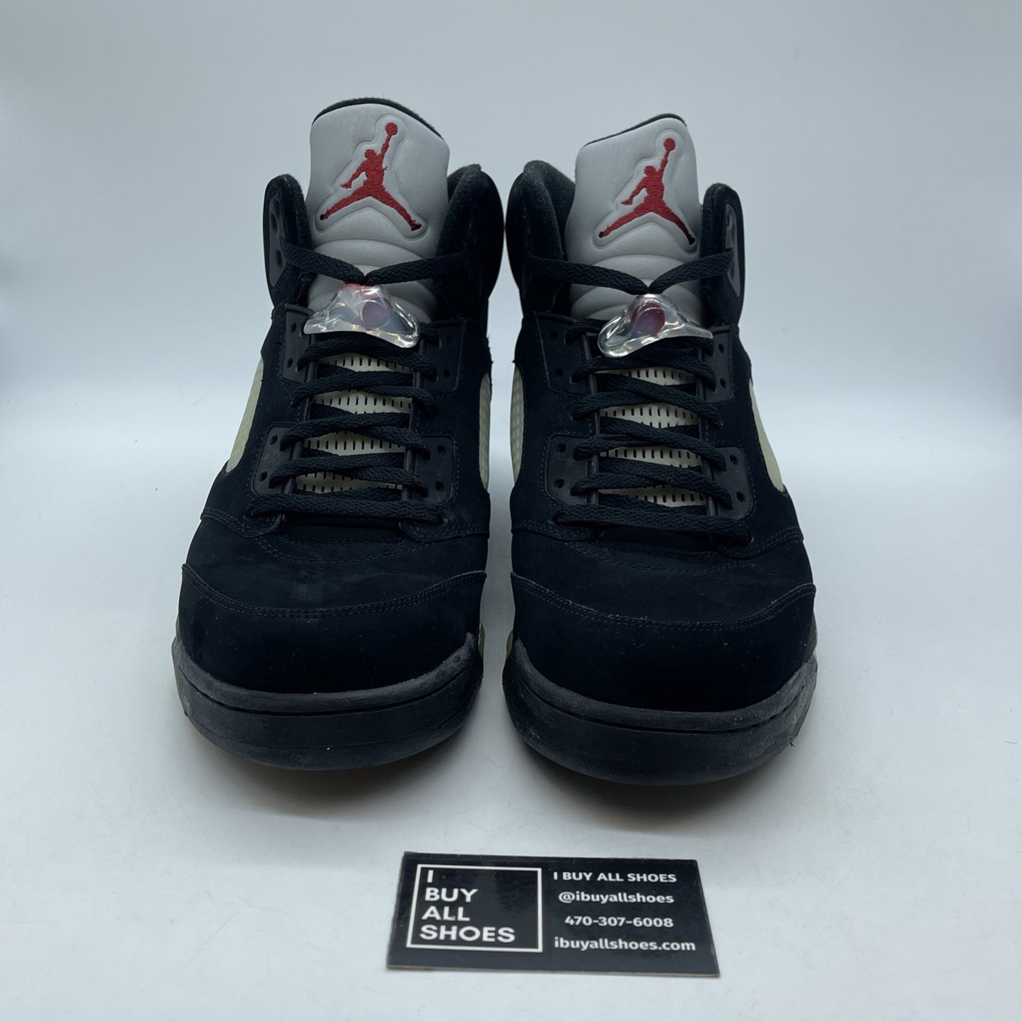 Size 13 - Air Jordan 5 Retro 2011 Black Metallic White Suede (136027-010)