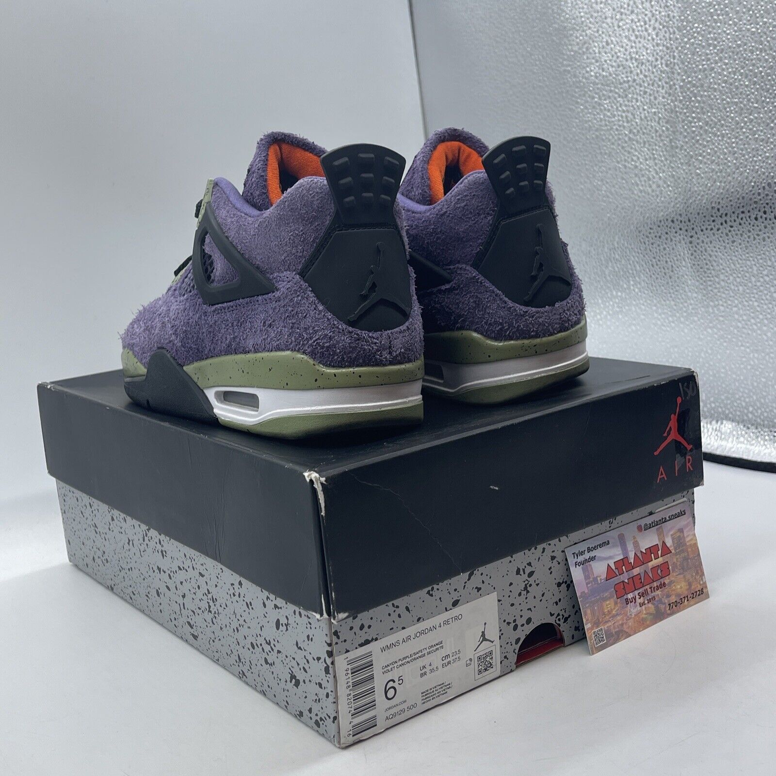 Size 6.5W - Jordan 4 Retro Mid Canyon Purple Black Olive Orange (AQ9129-500)