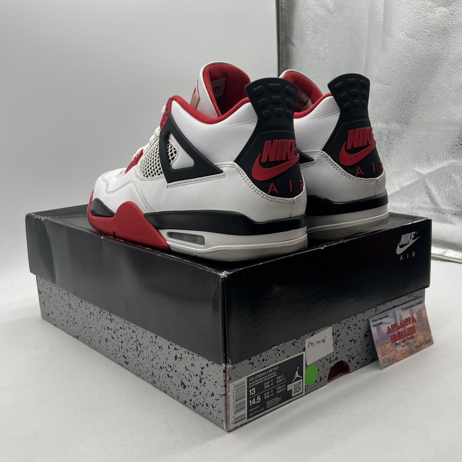 Size 13 - Jordan 4 Retro OG Mid Fire Red Black White Leather (DC7770-160)