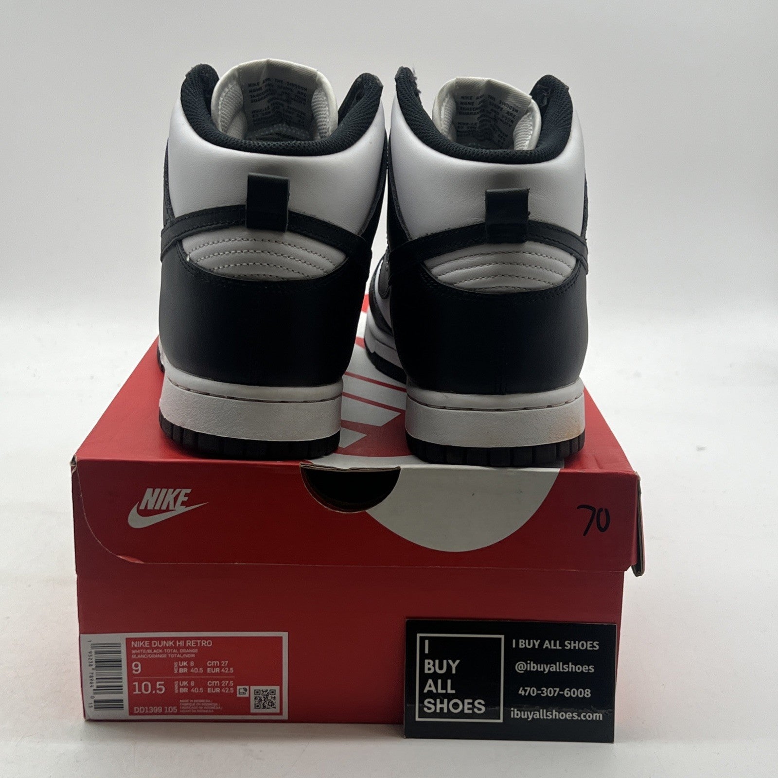 Size 9 - Nike Dunk High Black White (DD1399-105)