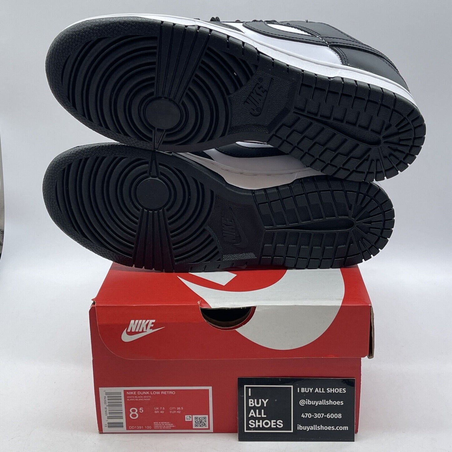 Size 8.5 - Nike Dunk Low Black White Suede Leather (DD1391-100)