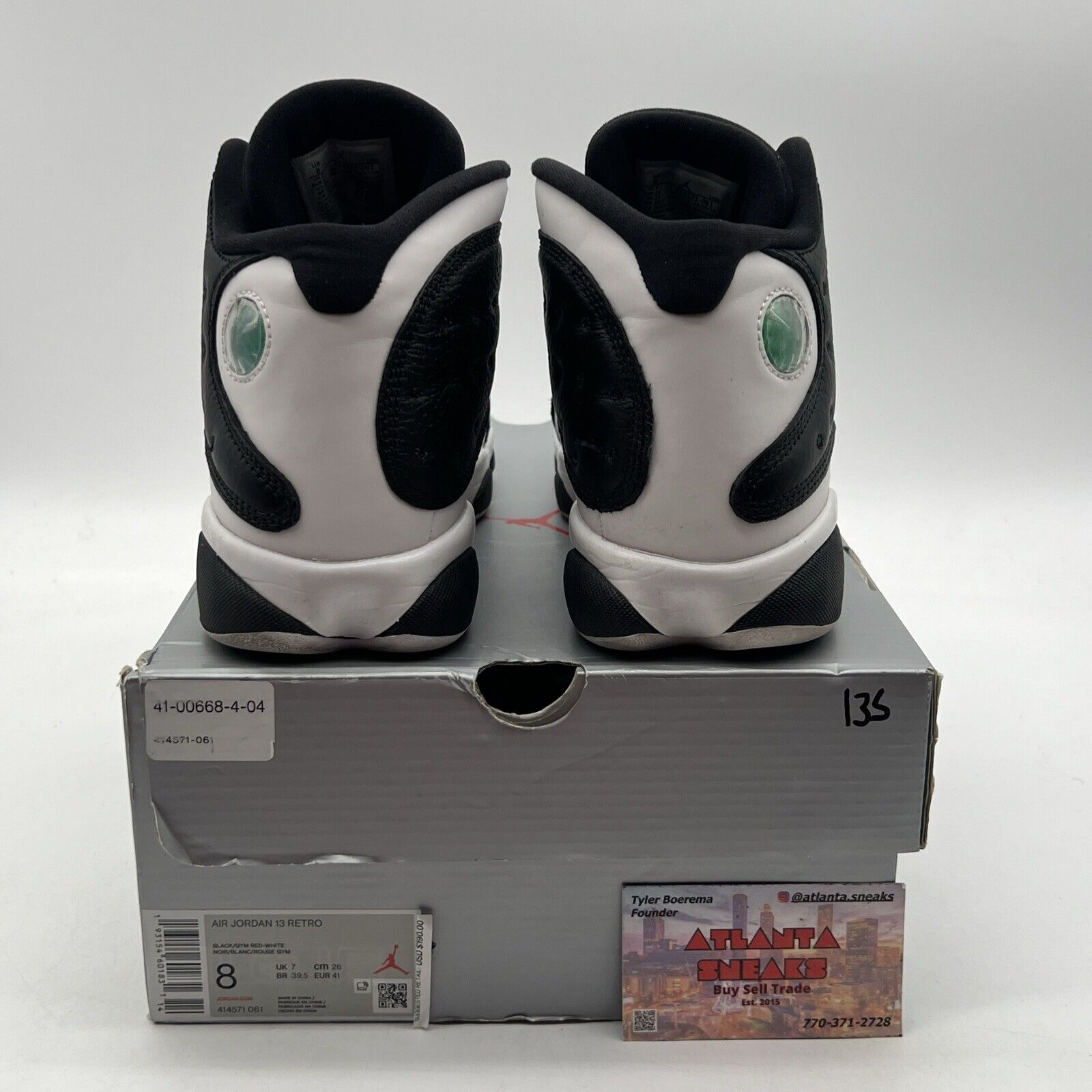 Size 8 - Air Jordan 13 Retro Reverse He Got Game Black White Leather 414571-061