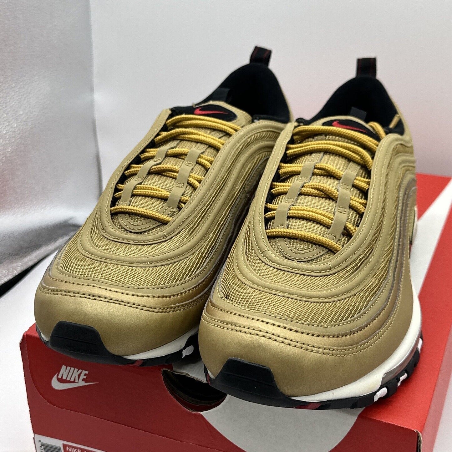 Size 12 - Nike Air Max 97 OG QS Metallic Gold 2017 - 884421-700 New With Box