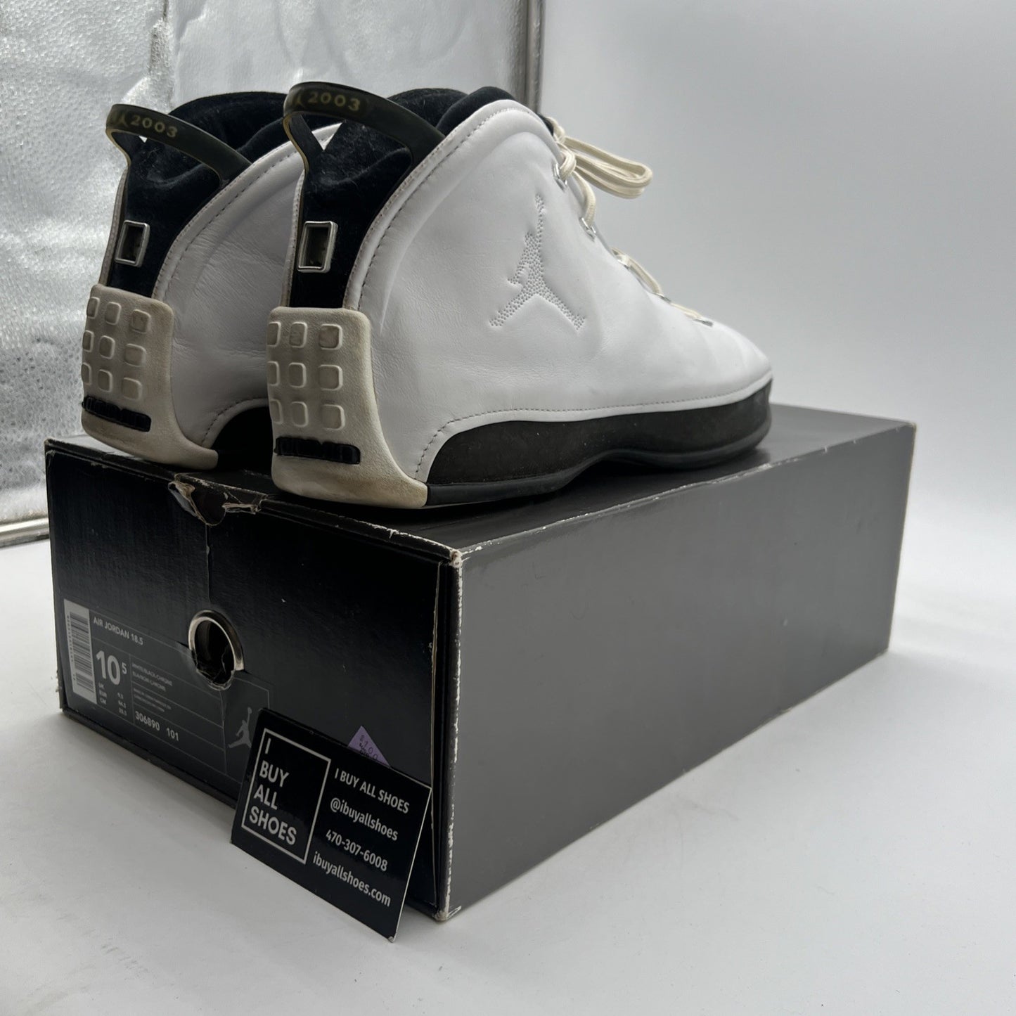 Size 10.5 - Air Jordan 18.5 OG White Black Chrome (306890-101)