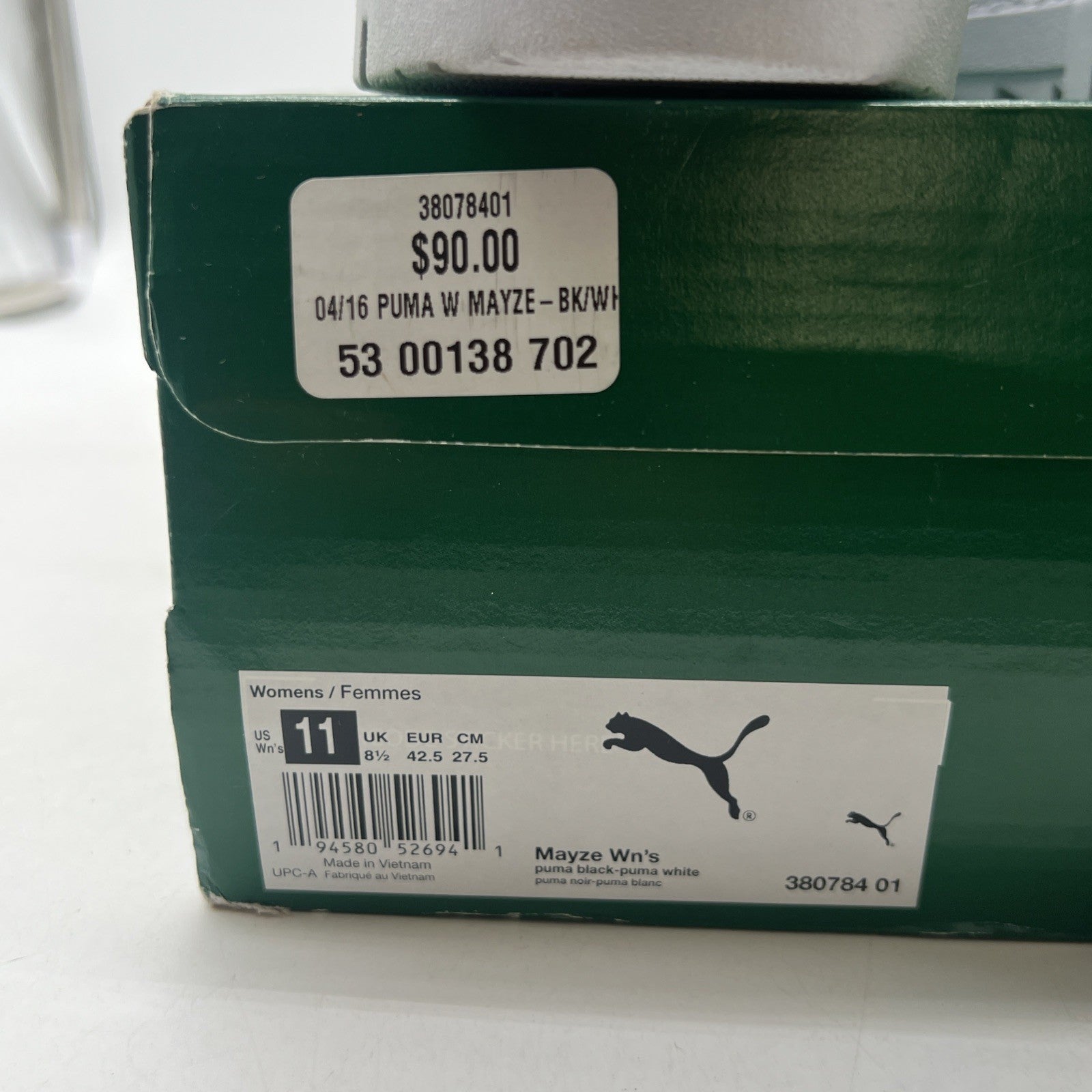 Size 11 - PUMA Mayze Black White W (380784-01)