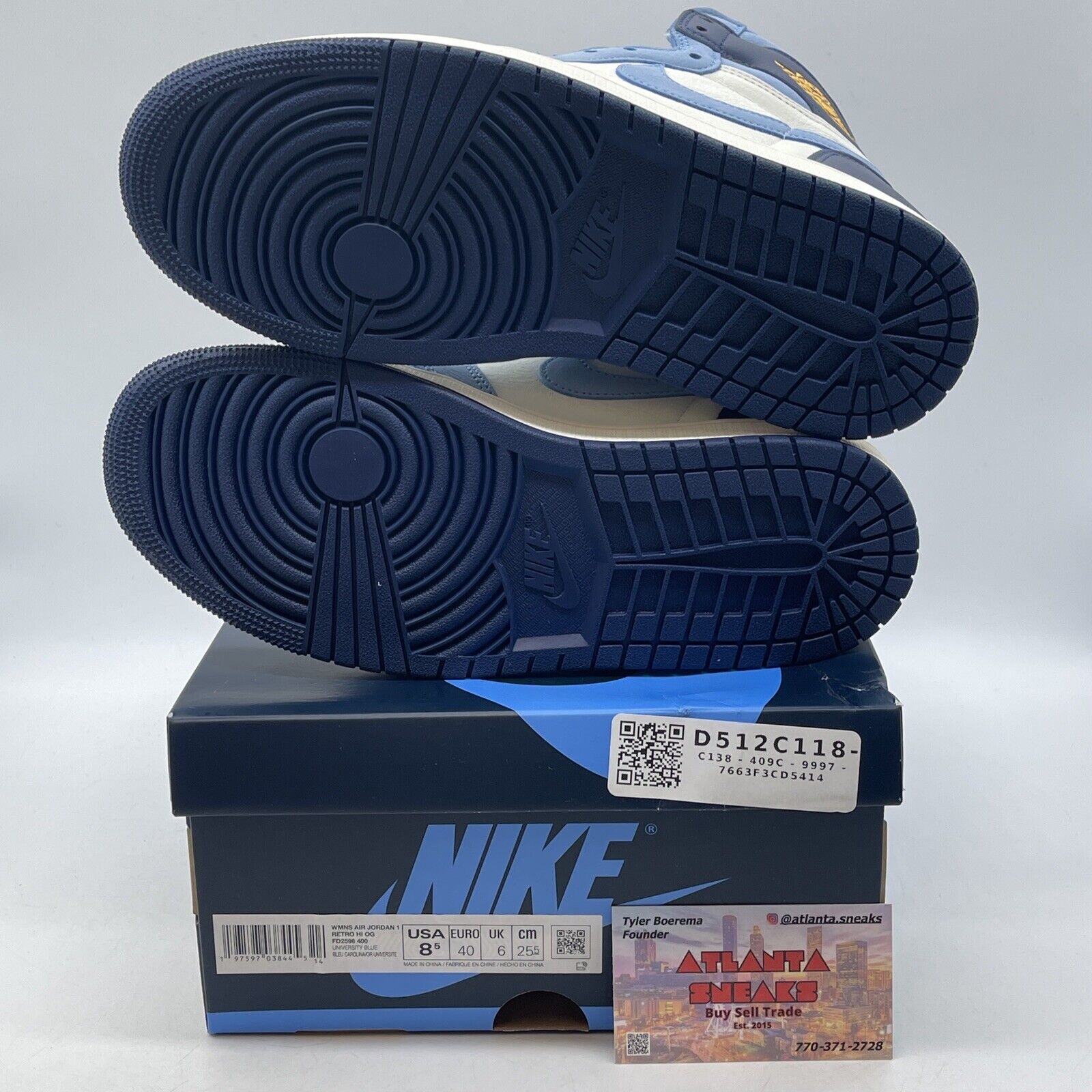 Size 8.5W - Air Jordan 1 Retro OG High First in Flight Blue White (FD2596-400)