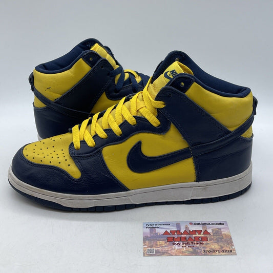 Size 9 - Nike Dunk SP 2020 High Michigan Yellow Blue Leather (CZ8149-700)