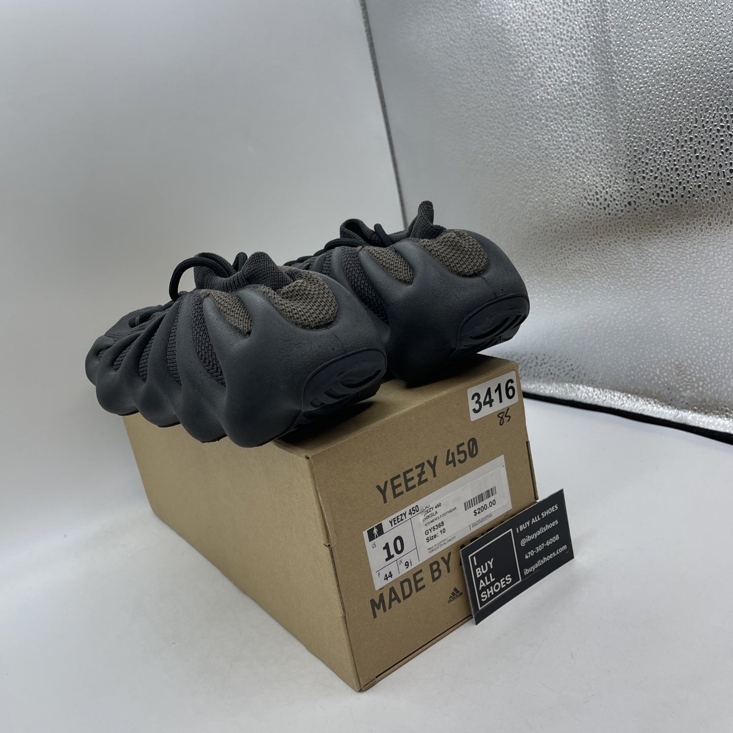 Size 10 - adidas Yeezy 450 Dark Slate Black Grey Suede (GY5368)