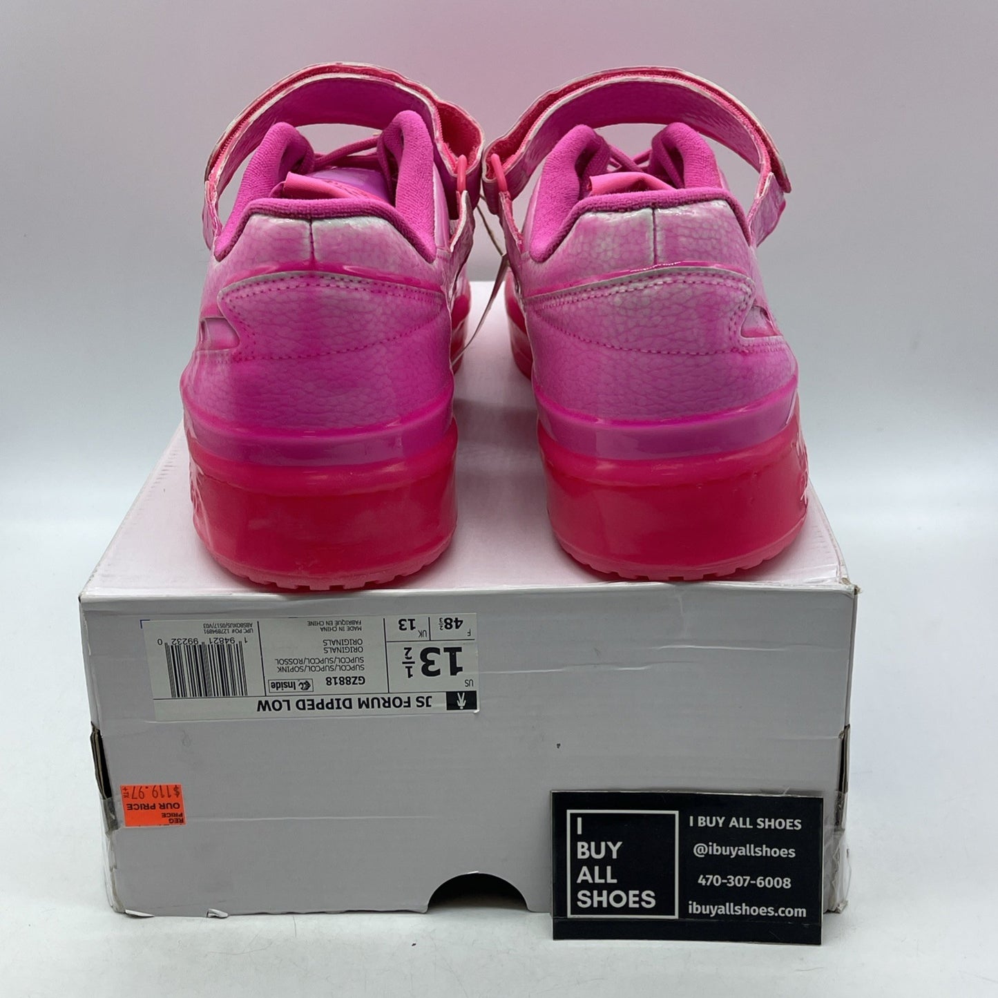 Size 13.5 - Jeremy Scott x Adidas Forum Low Dipped Solar Pink (GZ8818)