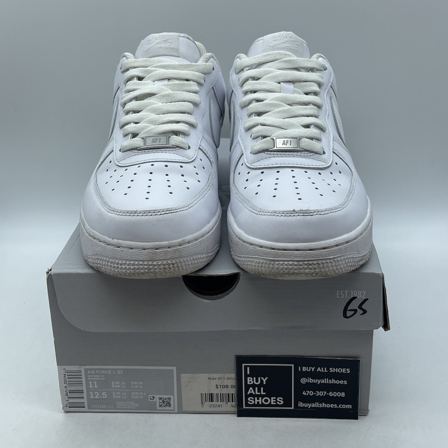 Size 11 - Nike Air Force 1 '07 Low Triple White (CW2288-111)