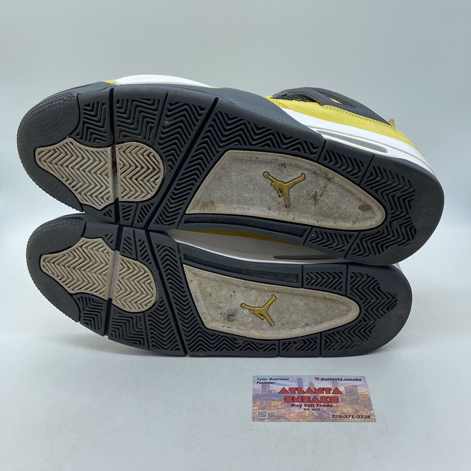 Size 12 - Jordan 4 Retro Mid Lightning Yellow Black Suede Leather (CT8527-700)