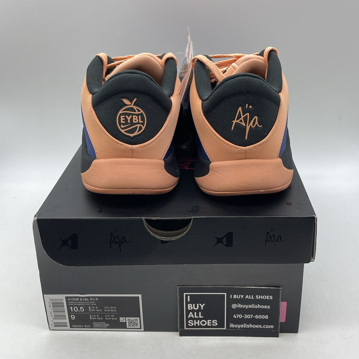 Size 10.5 - Brand New Nike A'ja 1 EYBL Peach Jam (IB8091-800)