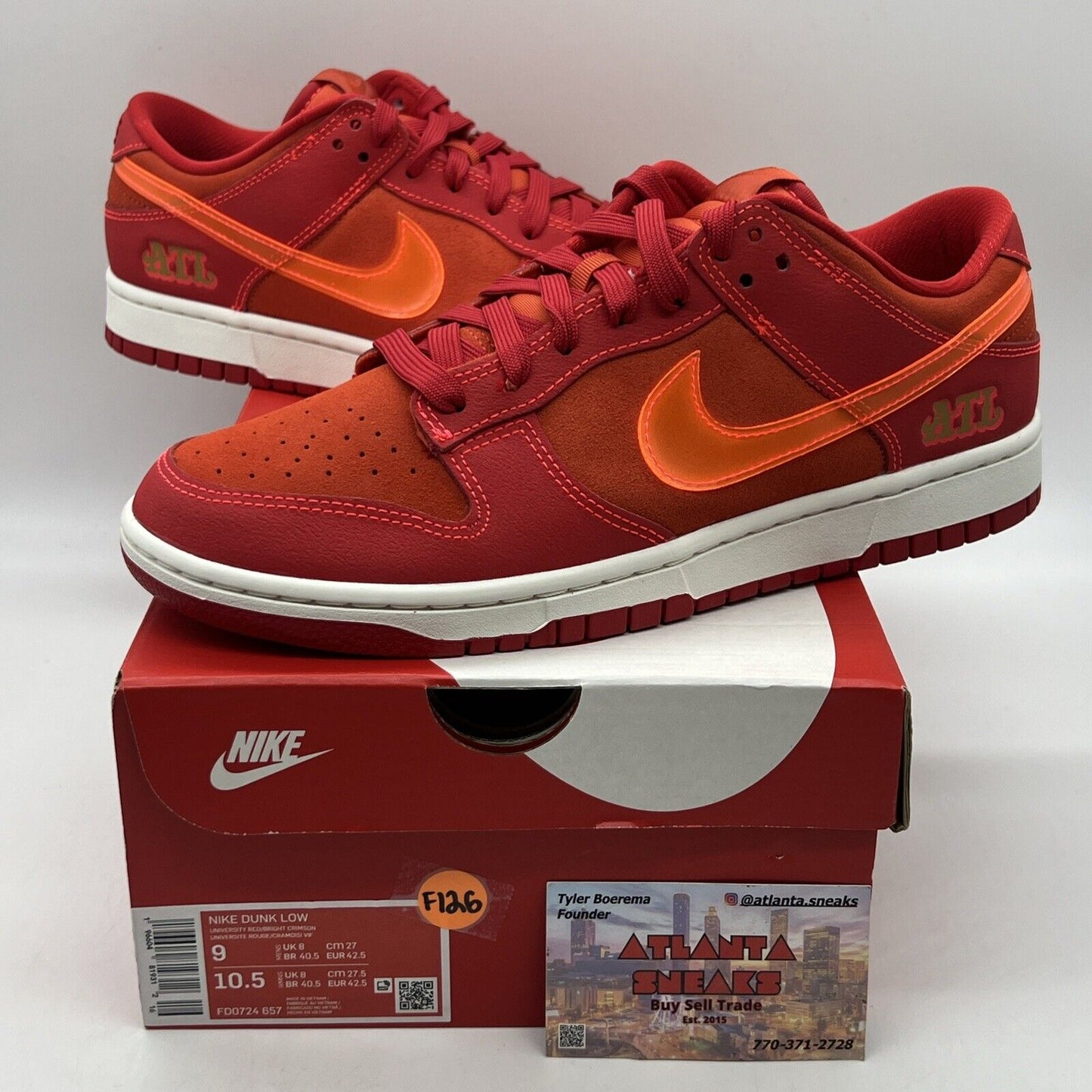 Size 9 - Nike Dunk Low Atlanta 2023 Brand New Og All