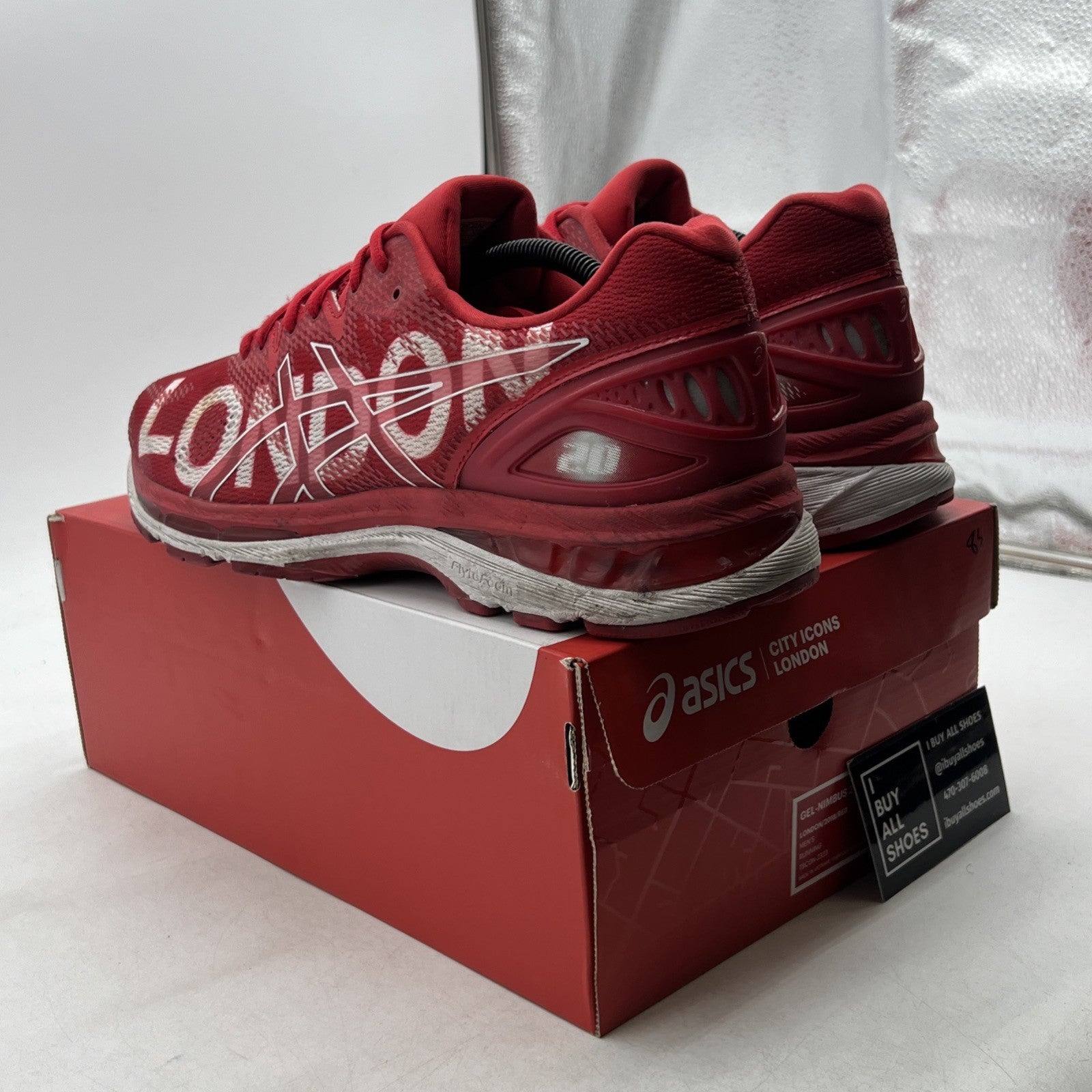 Size 11.5 - Asics Gel-Nimbus 20 City Icon London Ltd Edition Red (T8C0N-2323)