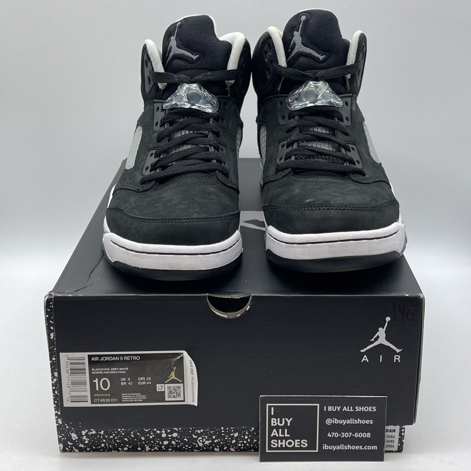 Size 10 - Jordan 5 Retro Mid Oreo Black White Suede (CT4838-011)