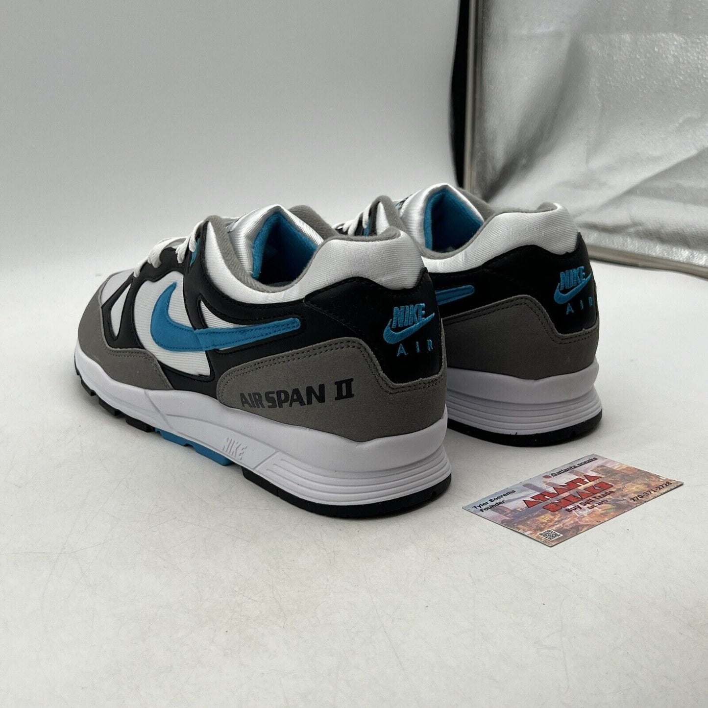 Size 12 - Nike Air Span 2 Laser Blue White Black Leather (AH8047-001)