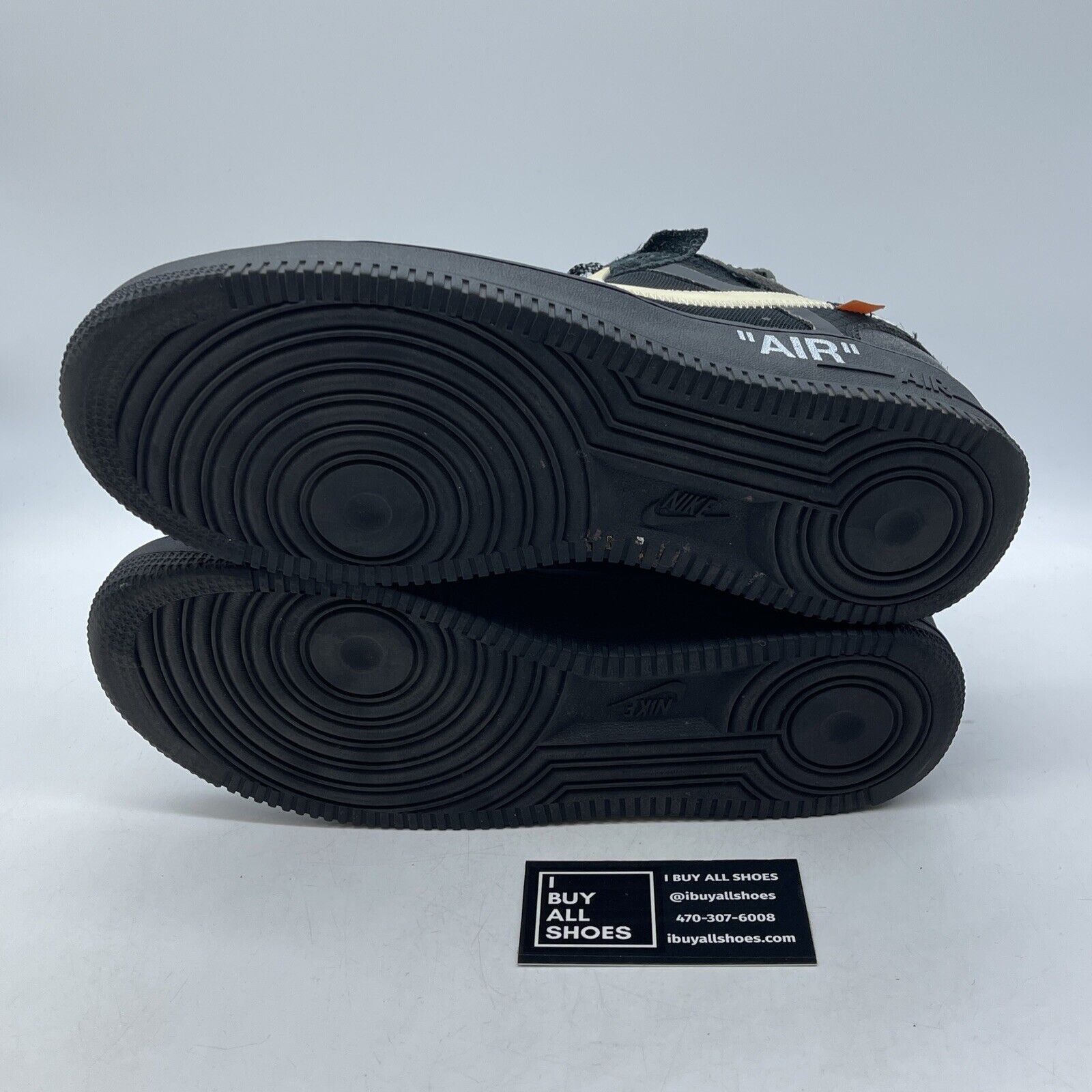 Size 9 - Nike Air Force 1 Low x OFF-WHITE Black 2018 Suede Leather (AO4606-001)