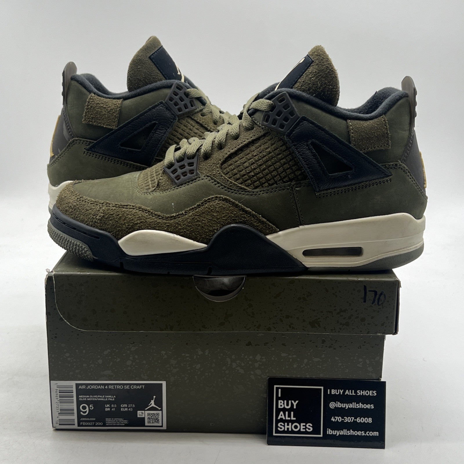 Size 9.5 - Air Jordan 4 SE Retro Low Craft - Olive (FB9927-200)