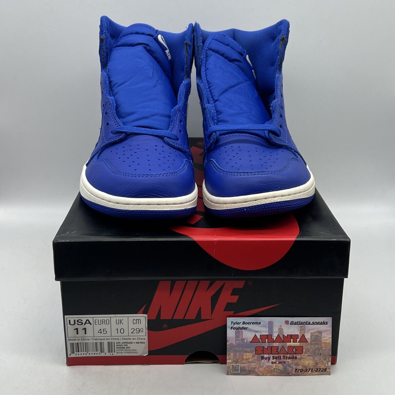 Size 11 - Jordan 1 Retro High OG Hyper Royal 2018 Brand New Og All