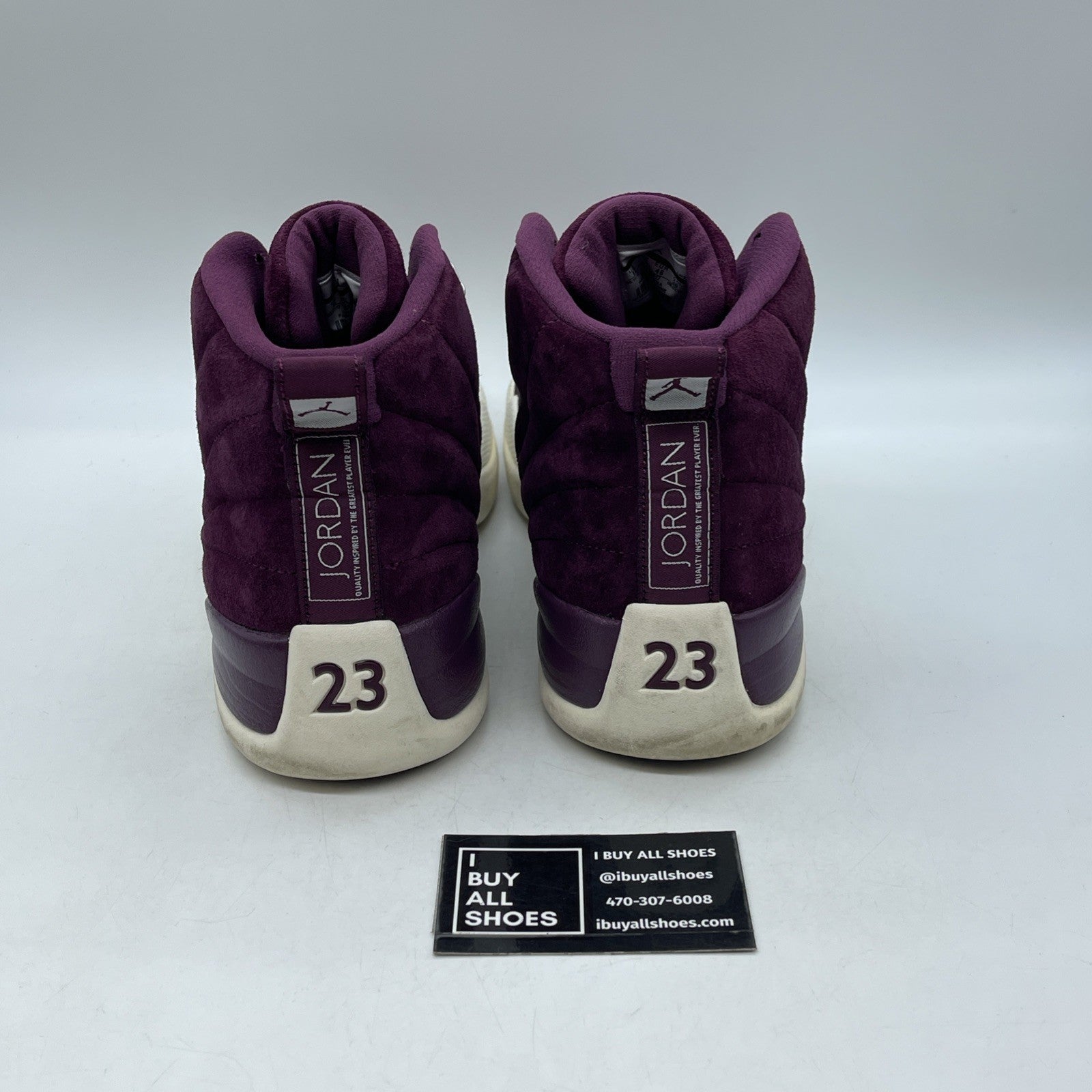 Size 12 - Air Jordan 12 Retro Bordeaux GB White Leather Suede (130690-617)