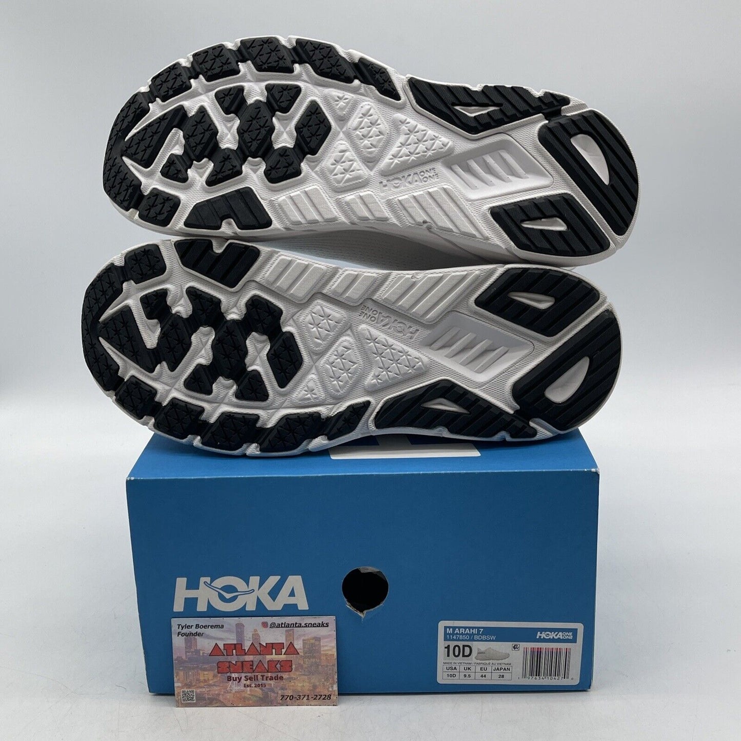 Size 10 - Hoka One One Arahi 7 Blanc De Blanc White Black Silver (1147850-BDBSW)