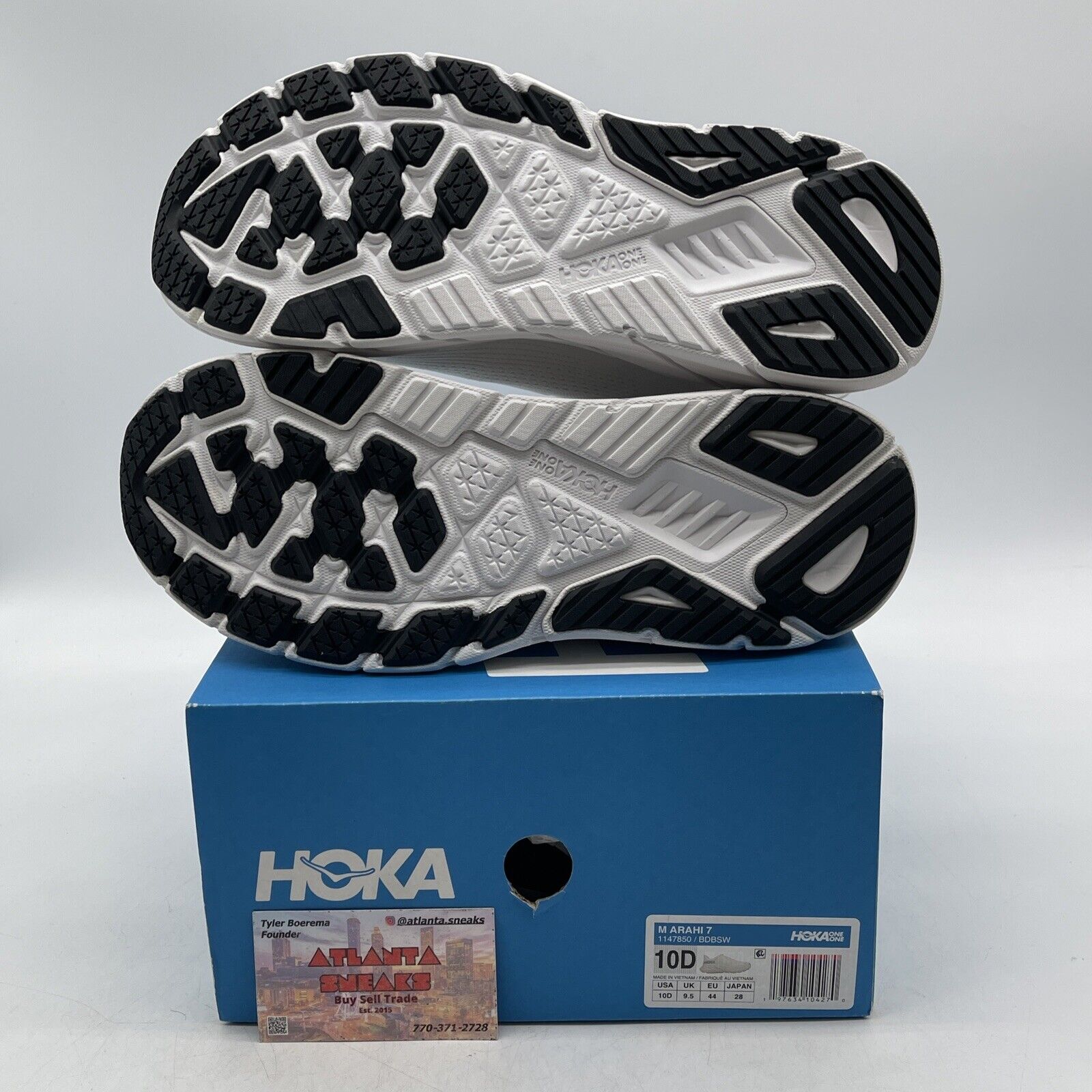 Size 10 - Hoka One One Arahi 7 Blanc De Blanc White Black Silver (1147850-BDBSW)