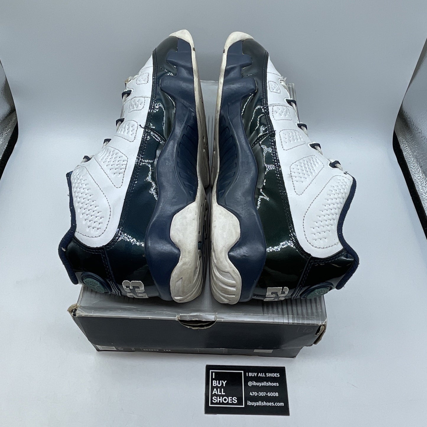 Size 11 - Air Jordan 9 Retro 2002 Low Blue Pearl White Leather (303895-142)