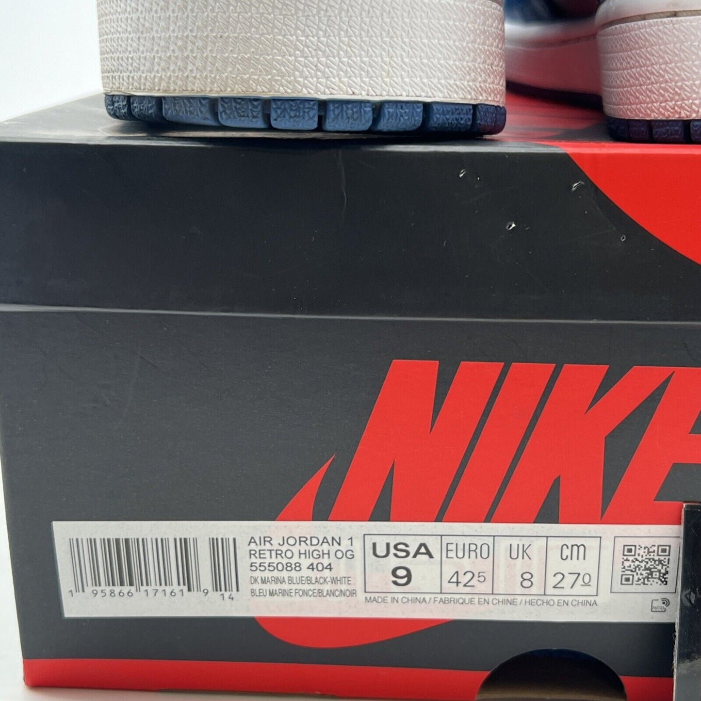 Size 9 - Air Jordan 1 Retro OG High Dark Marina Blue (555088-404)