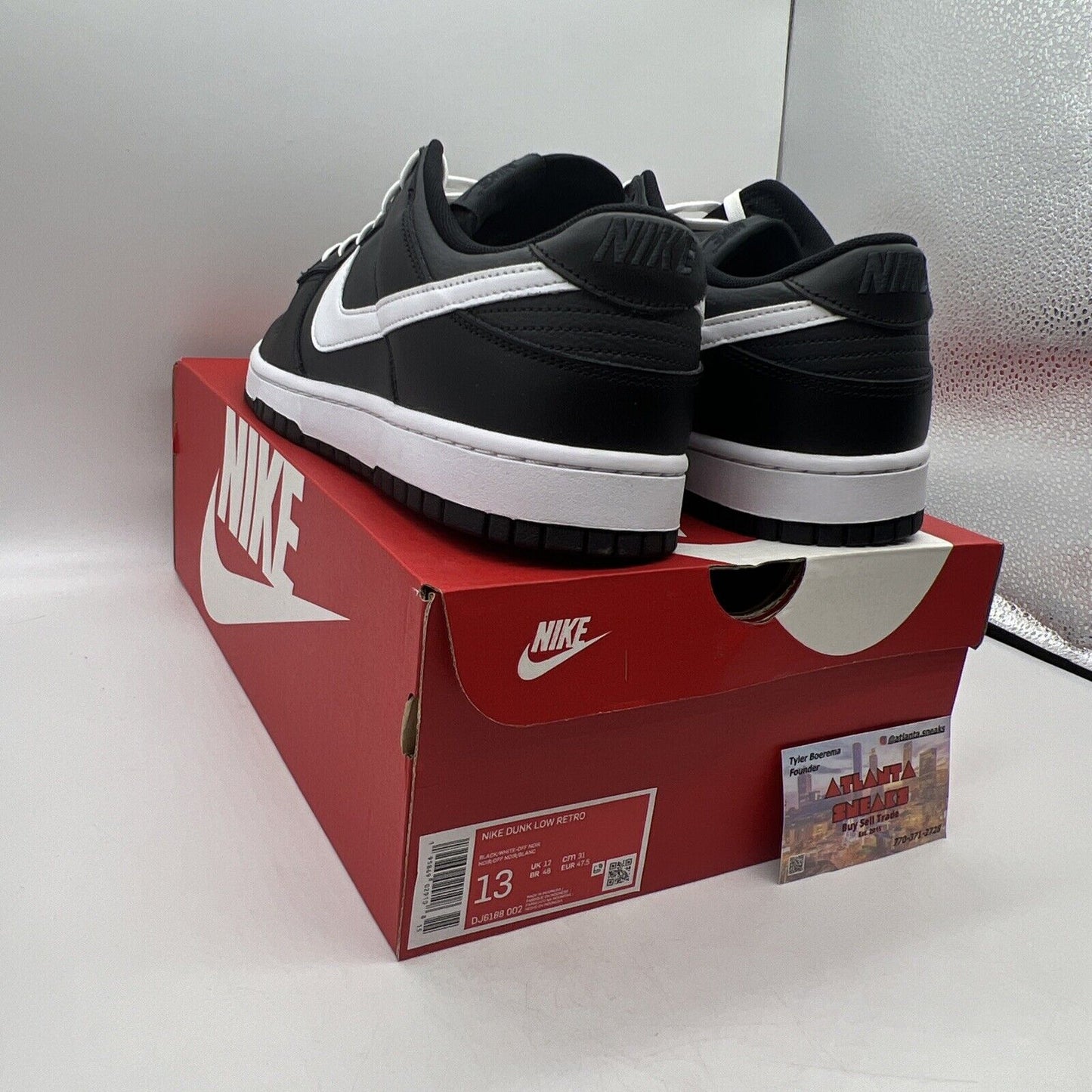 Size 13 - Nike Dunk Low Black Panda Brand New Og All