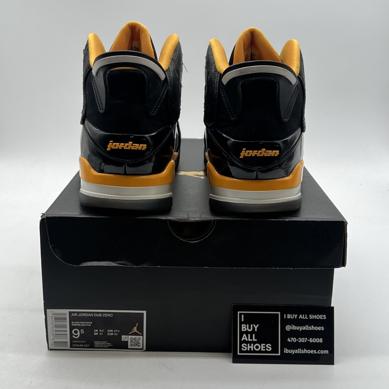 Size 9.5 - Jordan Dub Zero Black Taxi (311046-017)