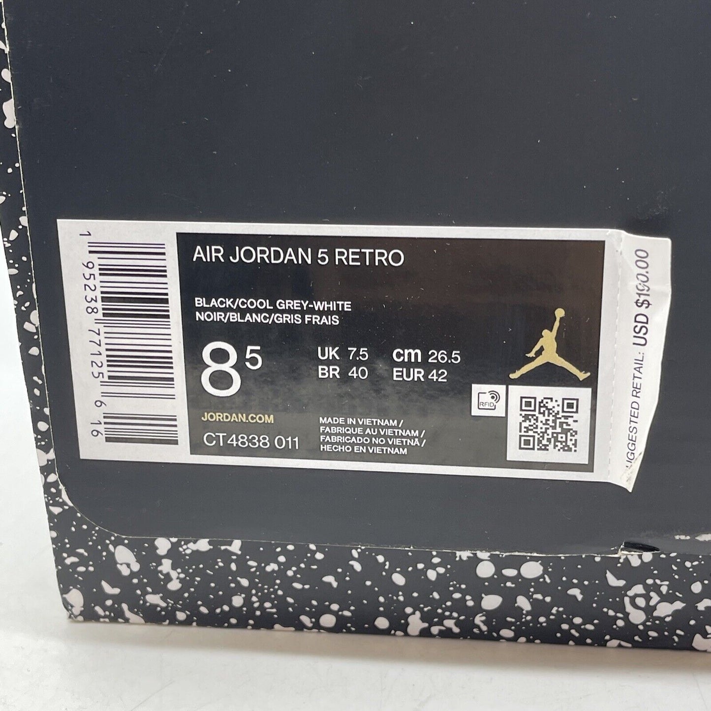 Size 8.5 - Jordan 5 Retro Mid Oreo Black Suede White Leather (CT4838-011)