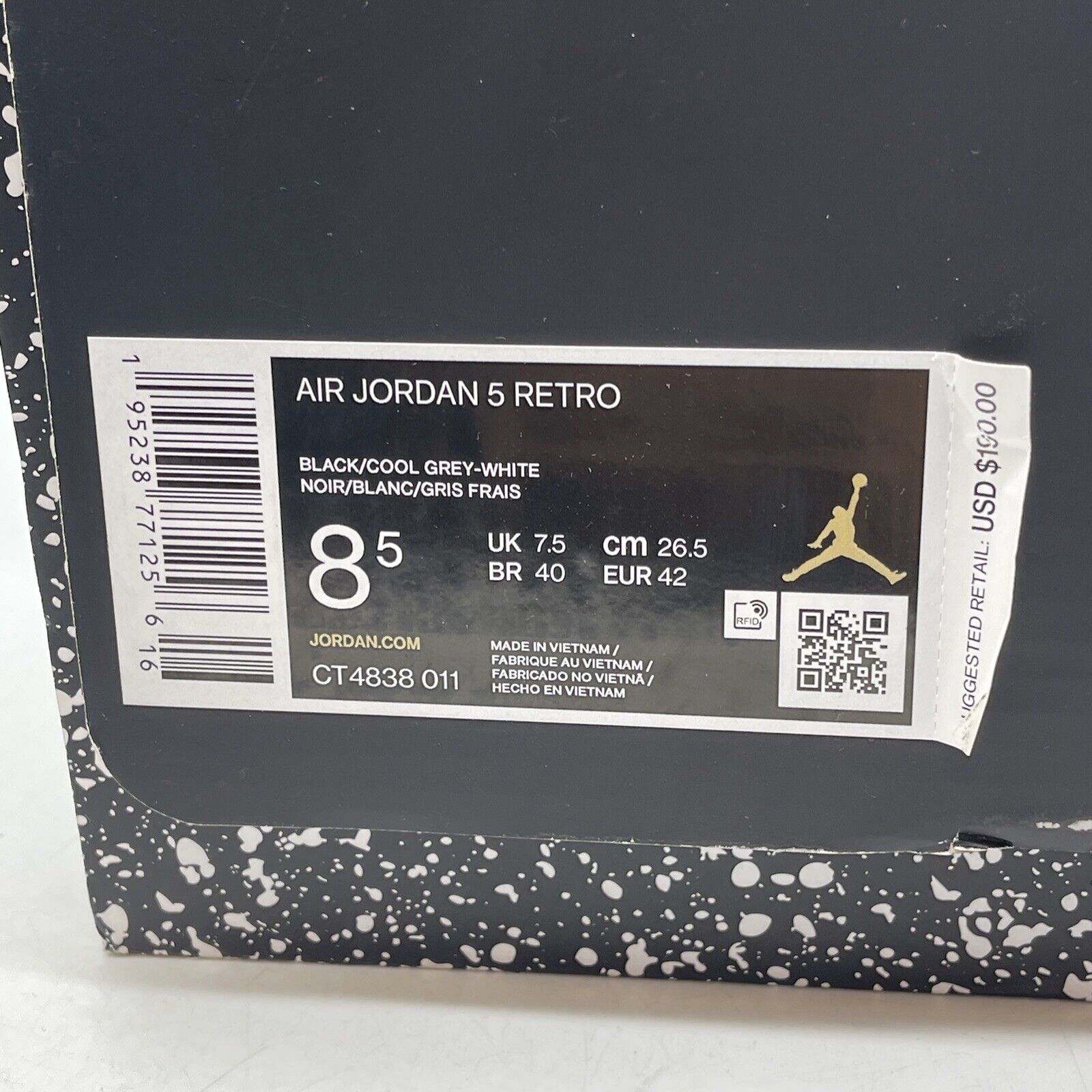 Size 8.5 - Jordan 5 Retro Mid Oreo Black Suede White Leather (CT4838-011)