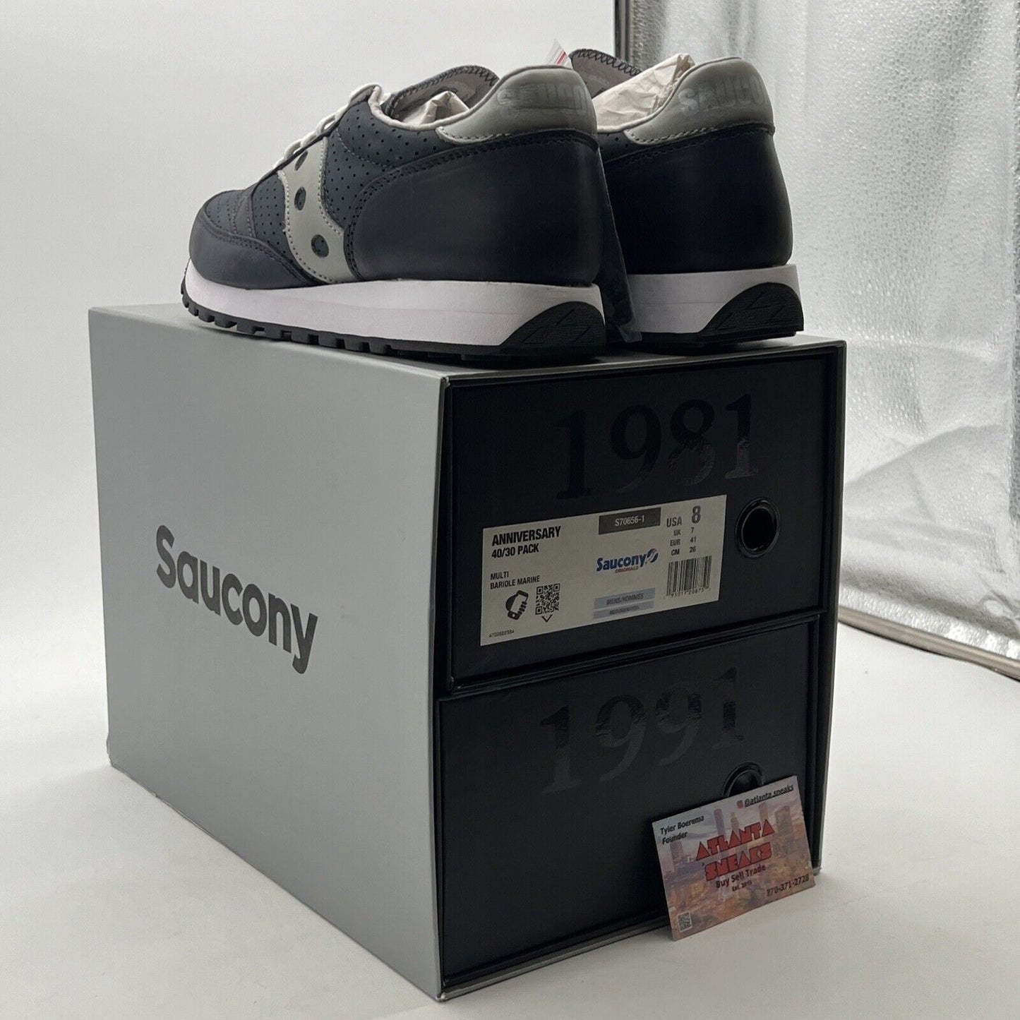 Size 8 - Saucony Anniversary 40/30 Pack S70656-1 (2 Pairs) Jazz 81 Shadow 6000