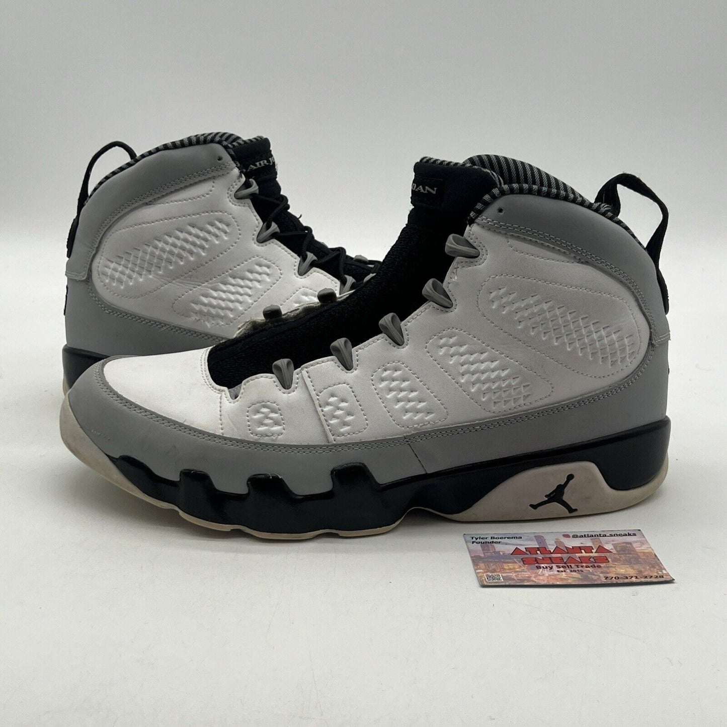 Size 13 - Air Jordan 9 Retro Barons Grey White Black Suede (302370-106)