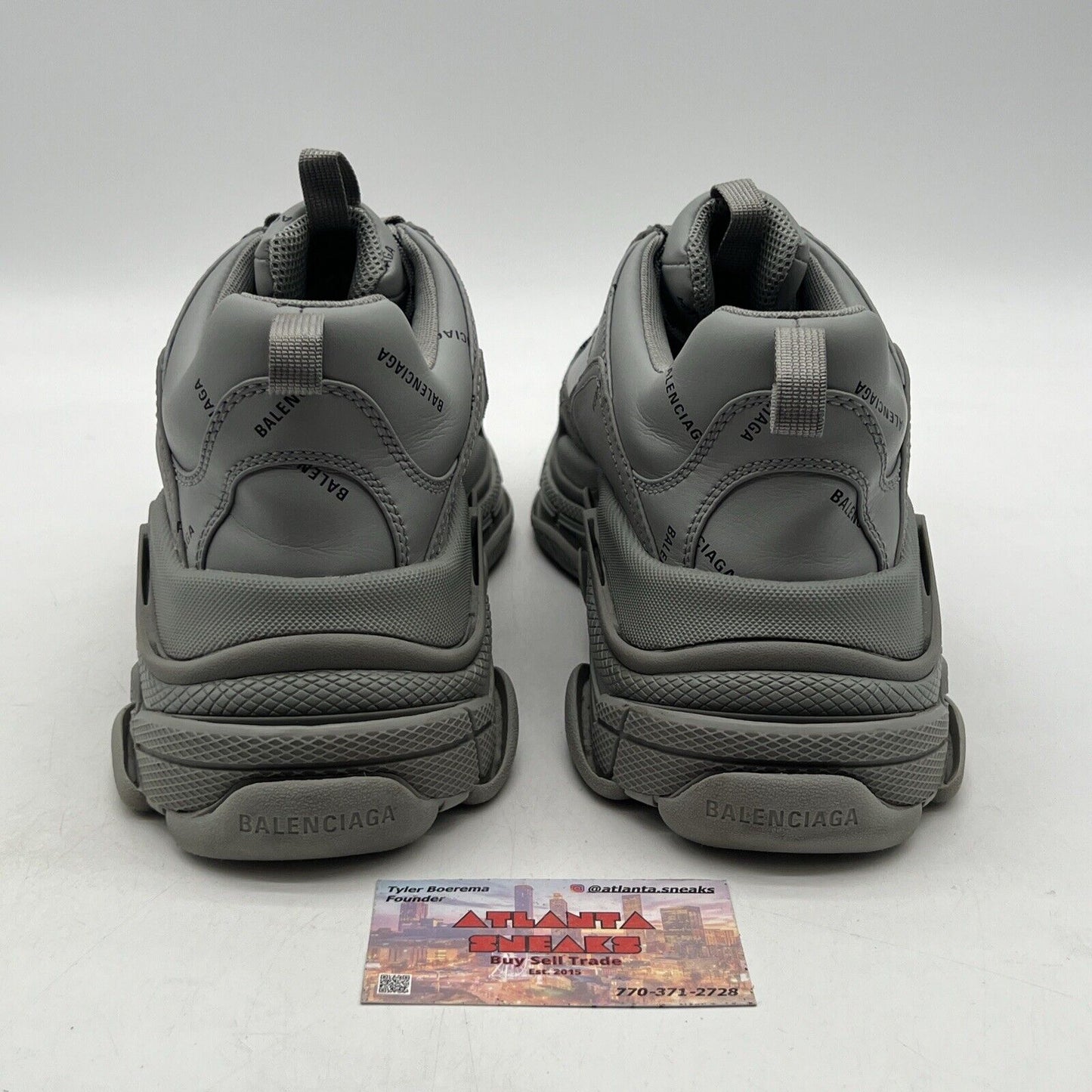 Size 10 - Balenciaga Triple S All Over Logo Grey Black (536737-W2FA1-1810)