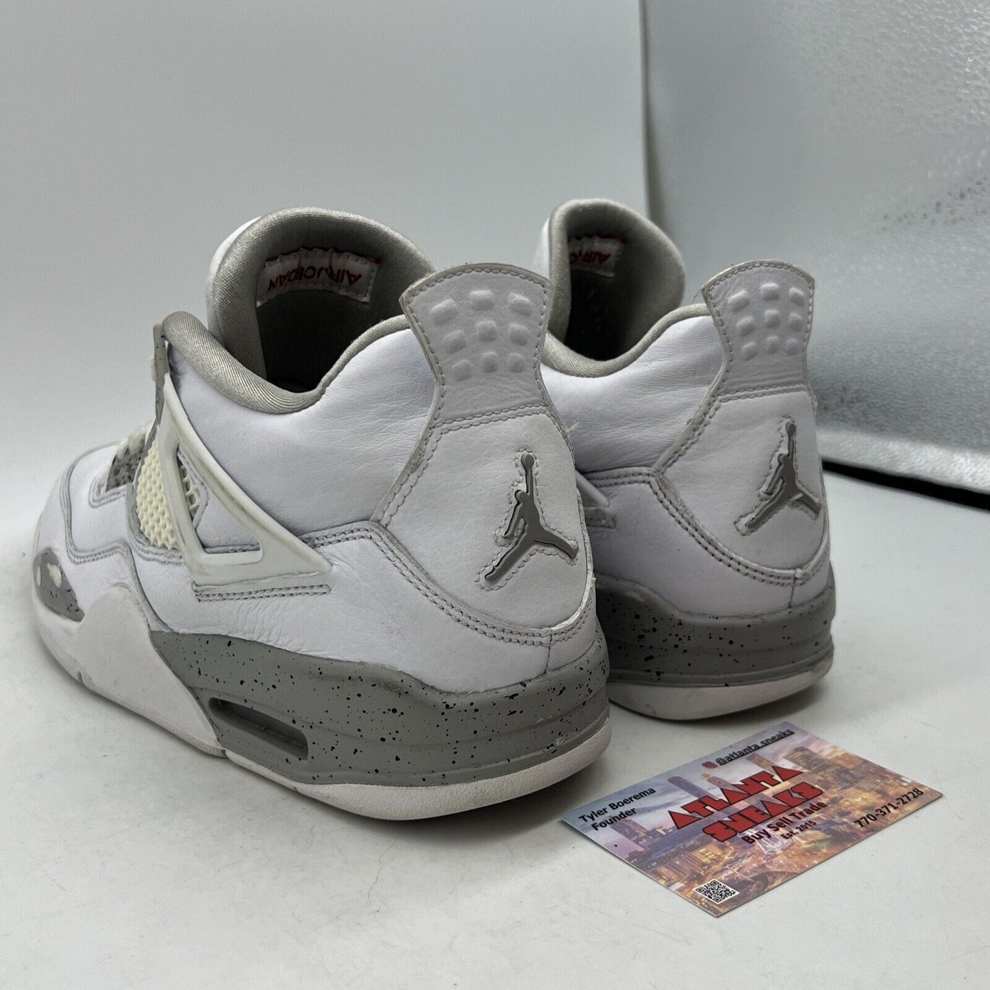 Size 6.5Y - Jordan 4 Retro Mid White Oreo Leather Grey (DJ4699-100)