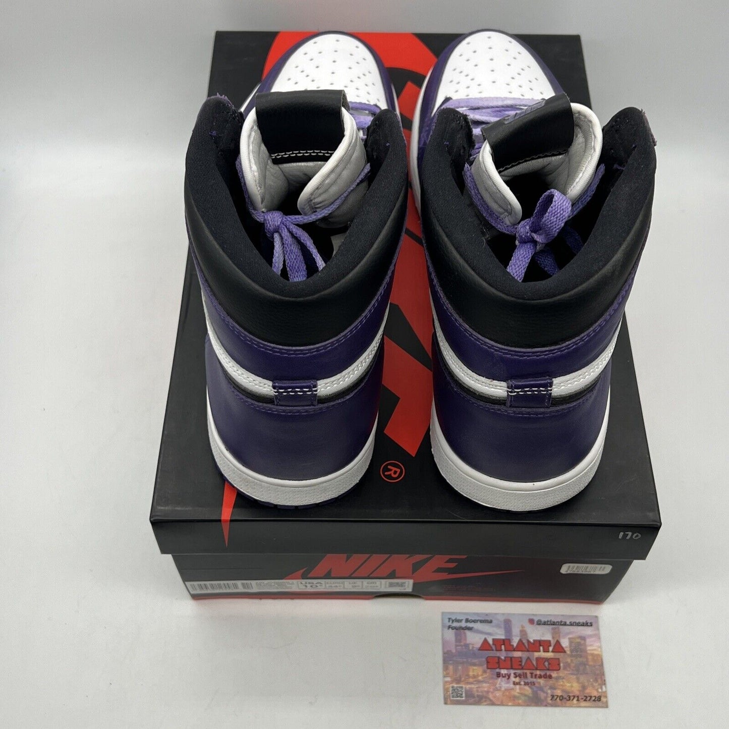 Size 10.5 - Jordan 1 Retro OG High Court Purple 2.0 Black Leather (555088-500)